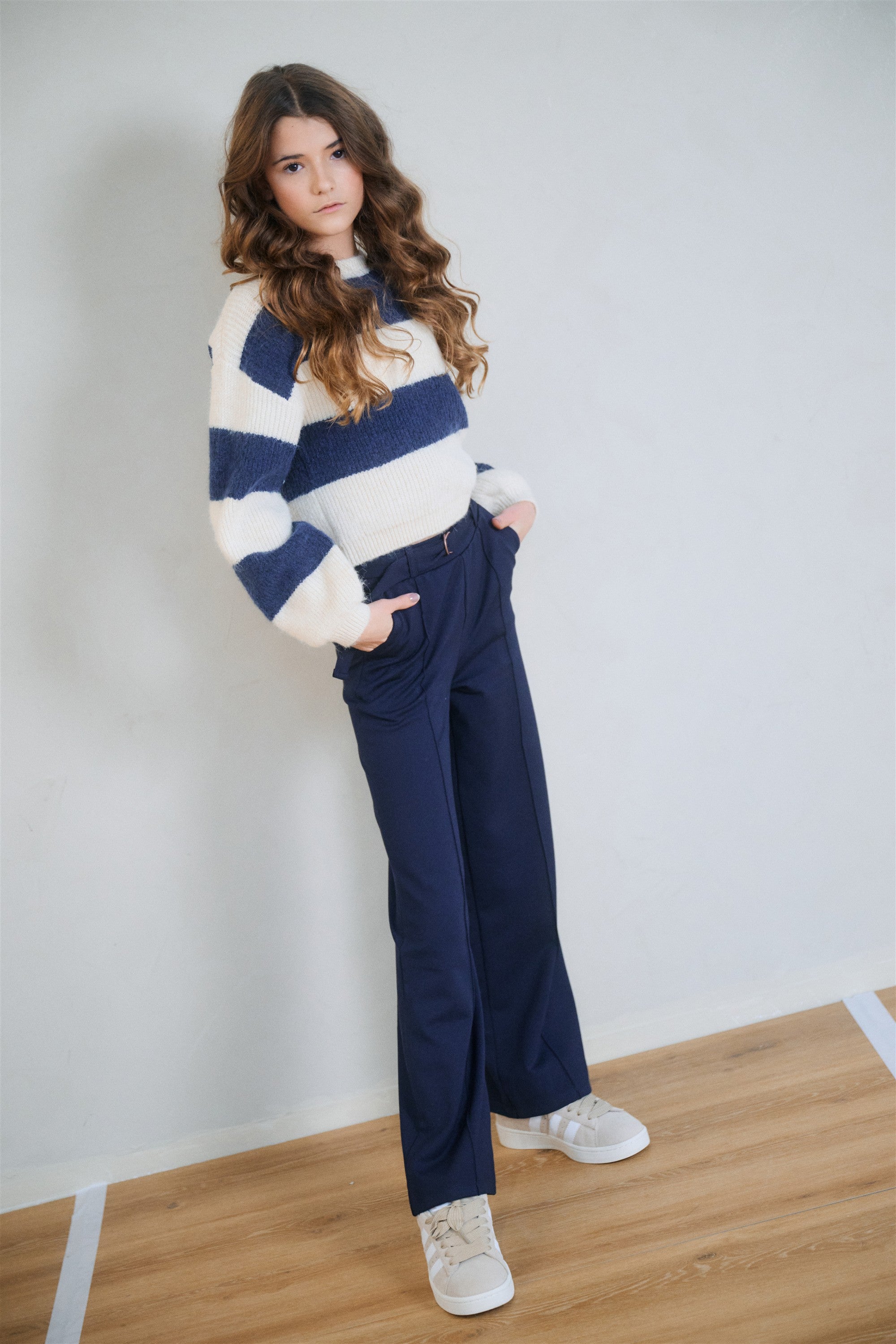 NoBell' Kate Gestreepte Trui Donkerblauw