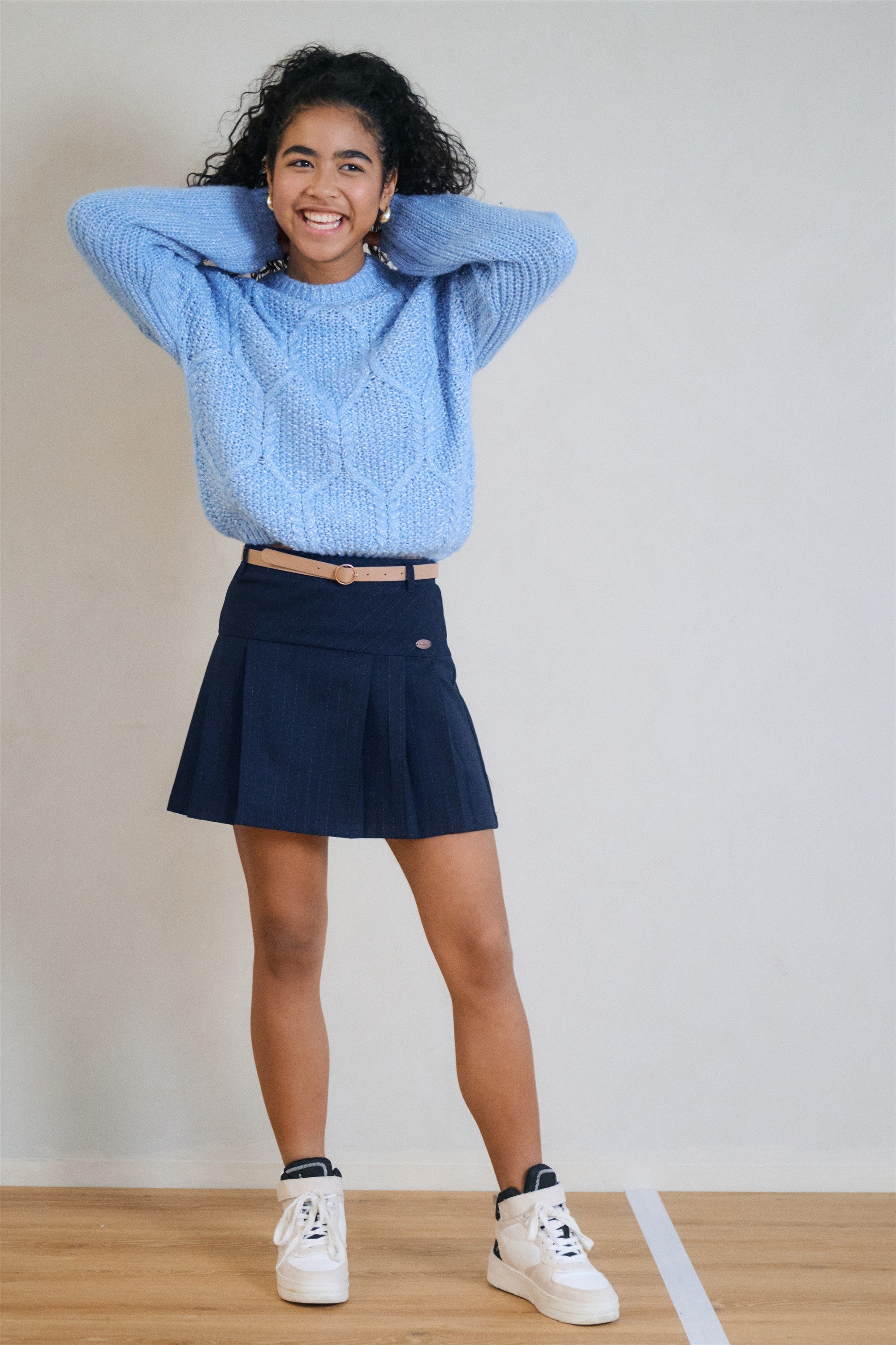 NoBell' Nimmy Krijtstreep Rok Donkerblauw