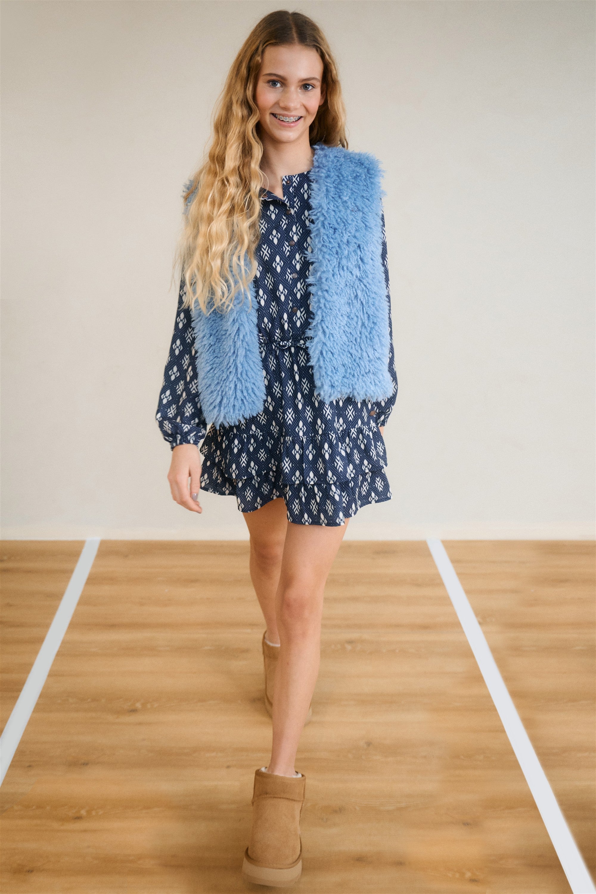 NoBell' Mayal Geprinte Jurk Donkerblauw