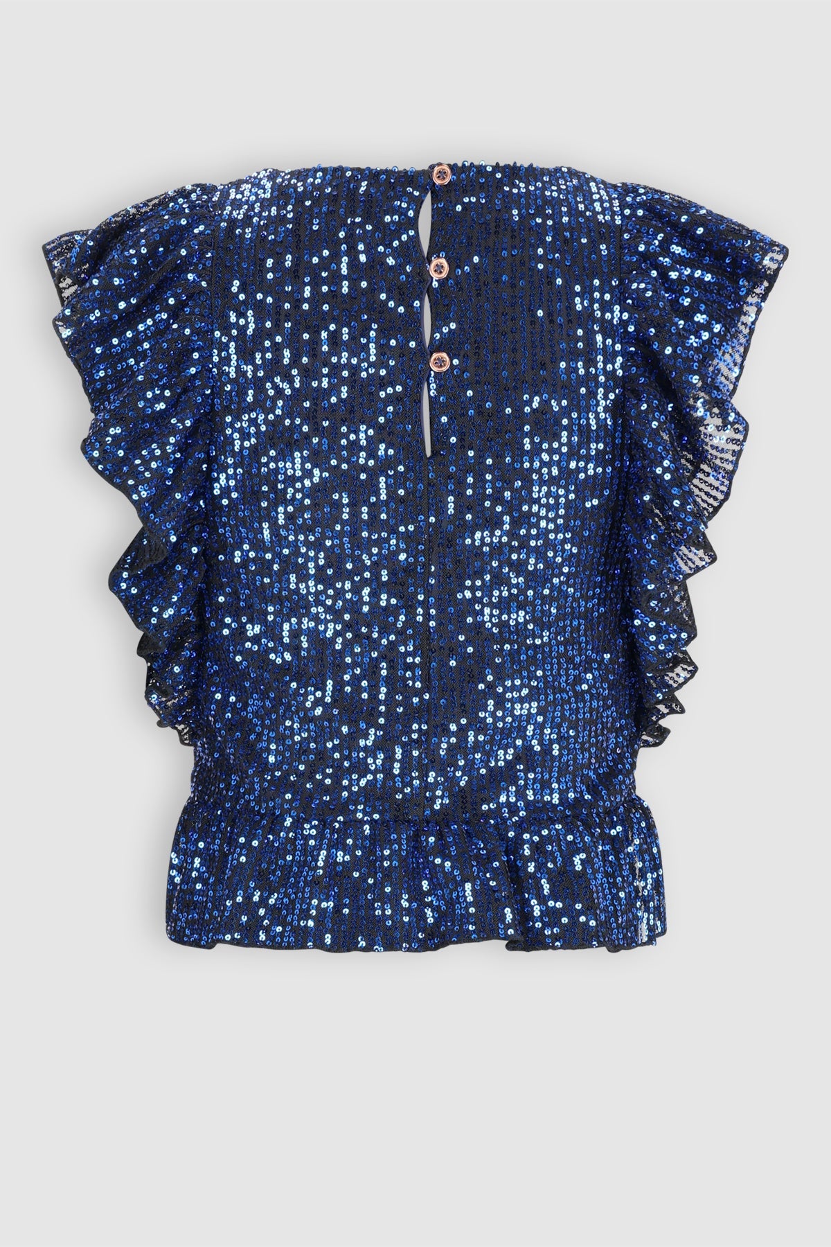 NoBell' Teddy Pailletten Top Blauw