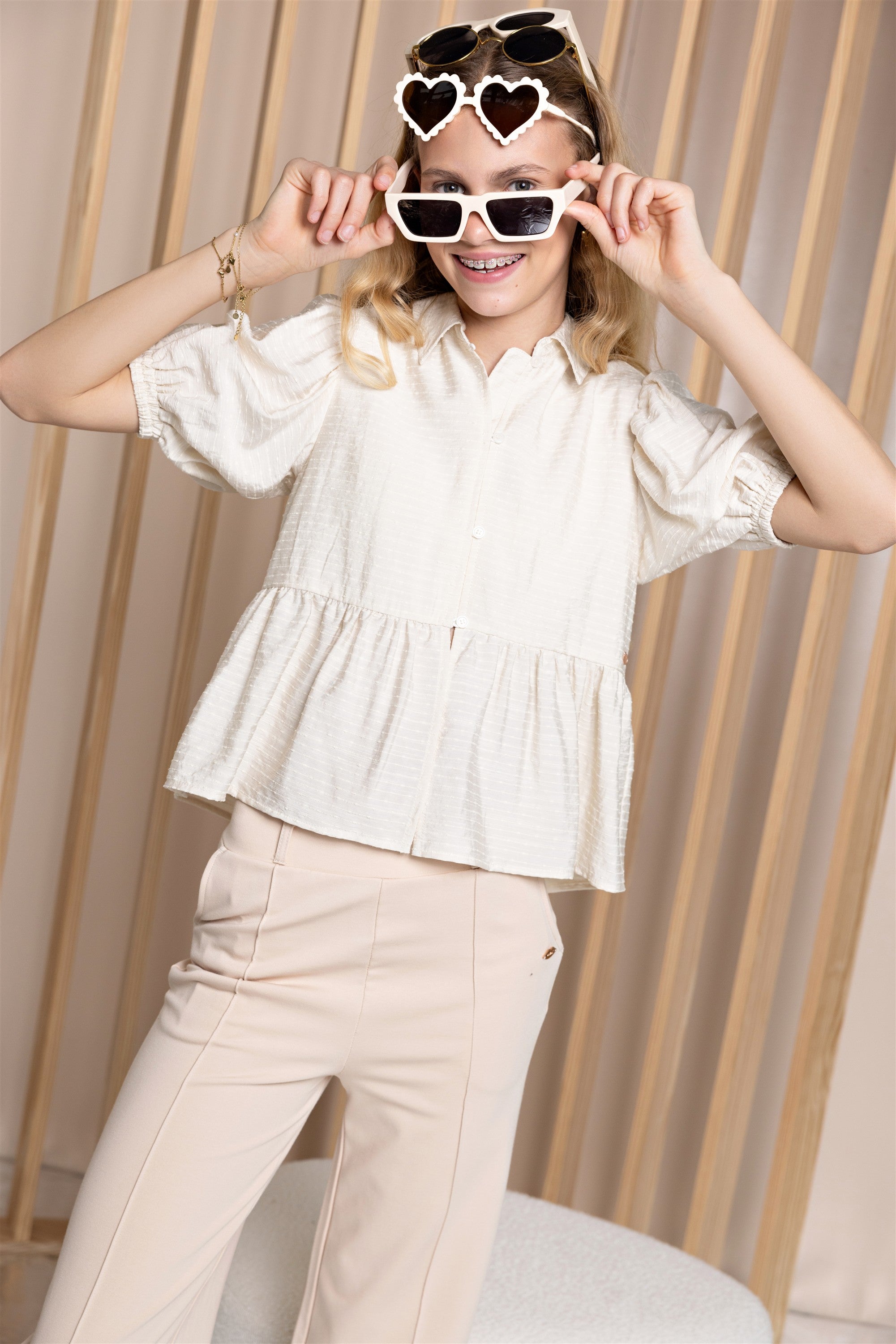 NoBell' Tiggs Geweven Blouse Ivoor