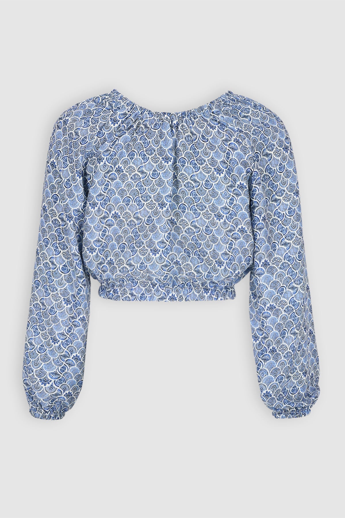 NoBell' Timra Crop Geprinte Blouse Blauw