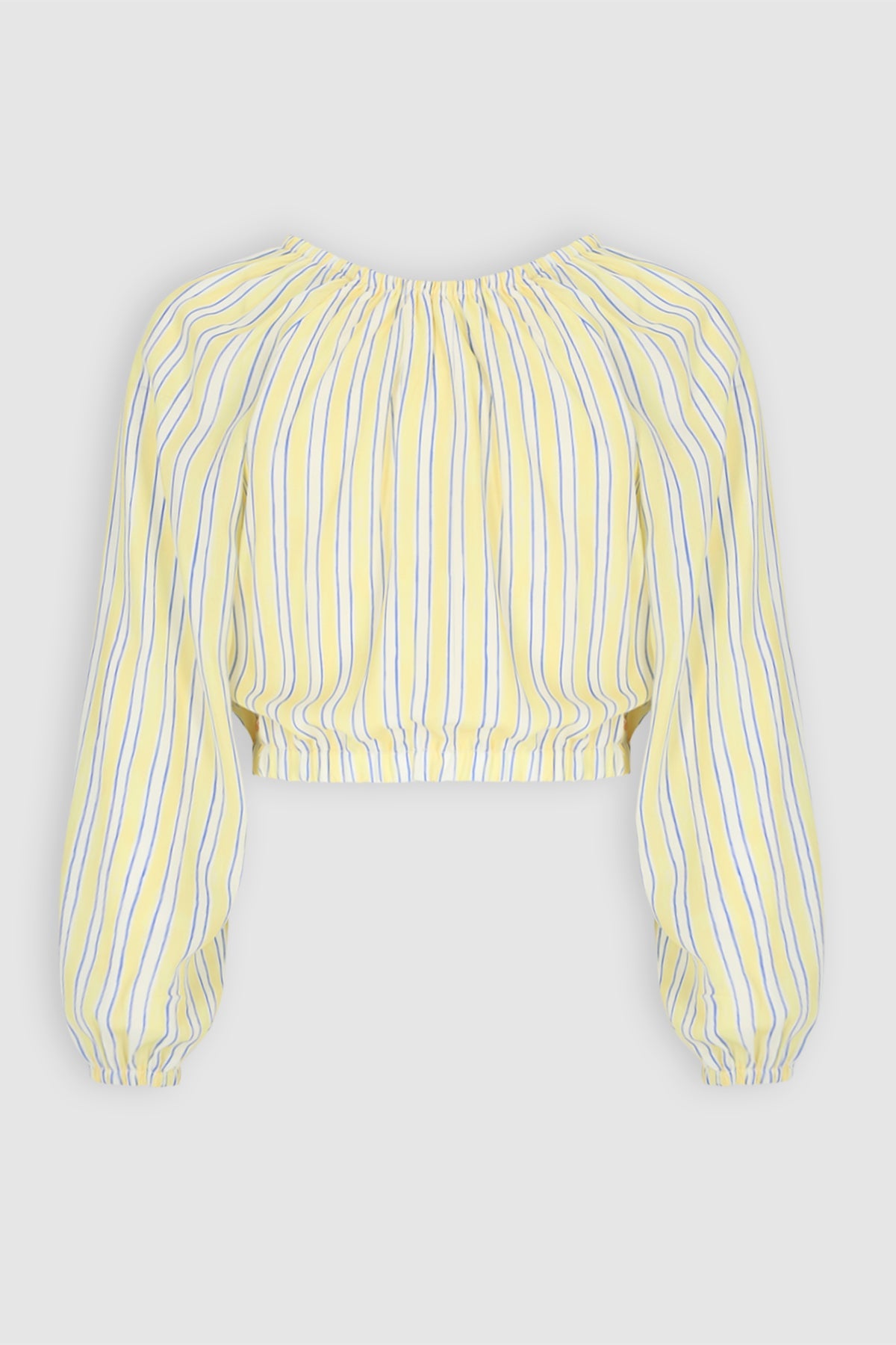 NoBell' Timra Crop Gestreepte Blouse Geel