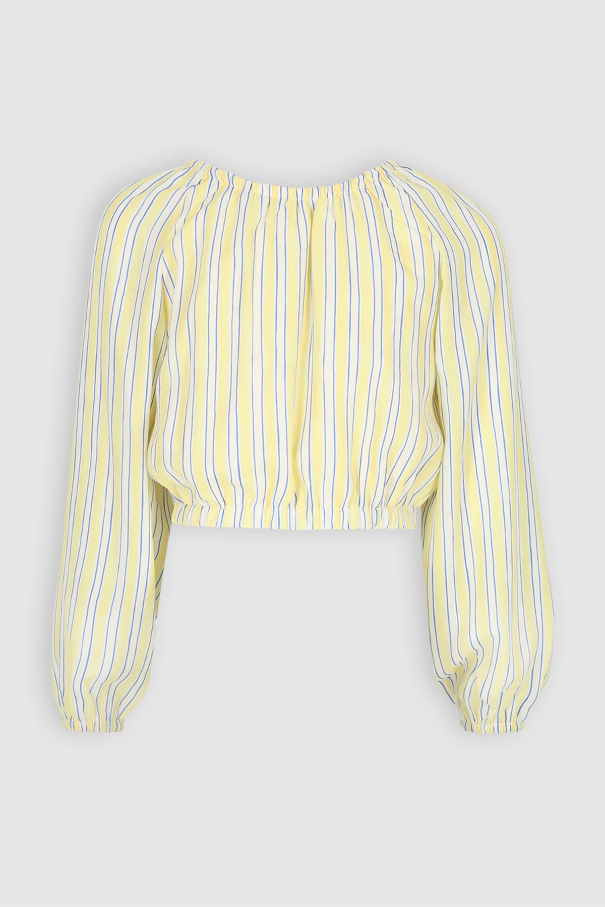 NoBell' Timra Crop Gestreepte Blouse Geel