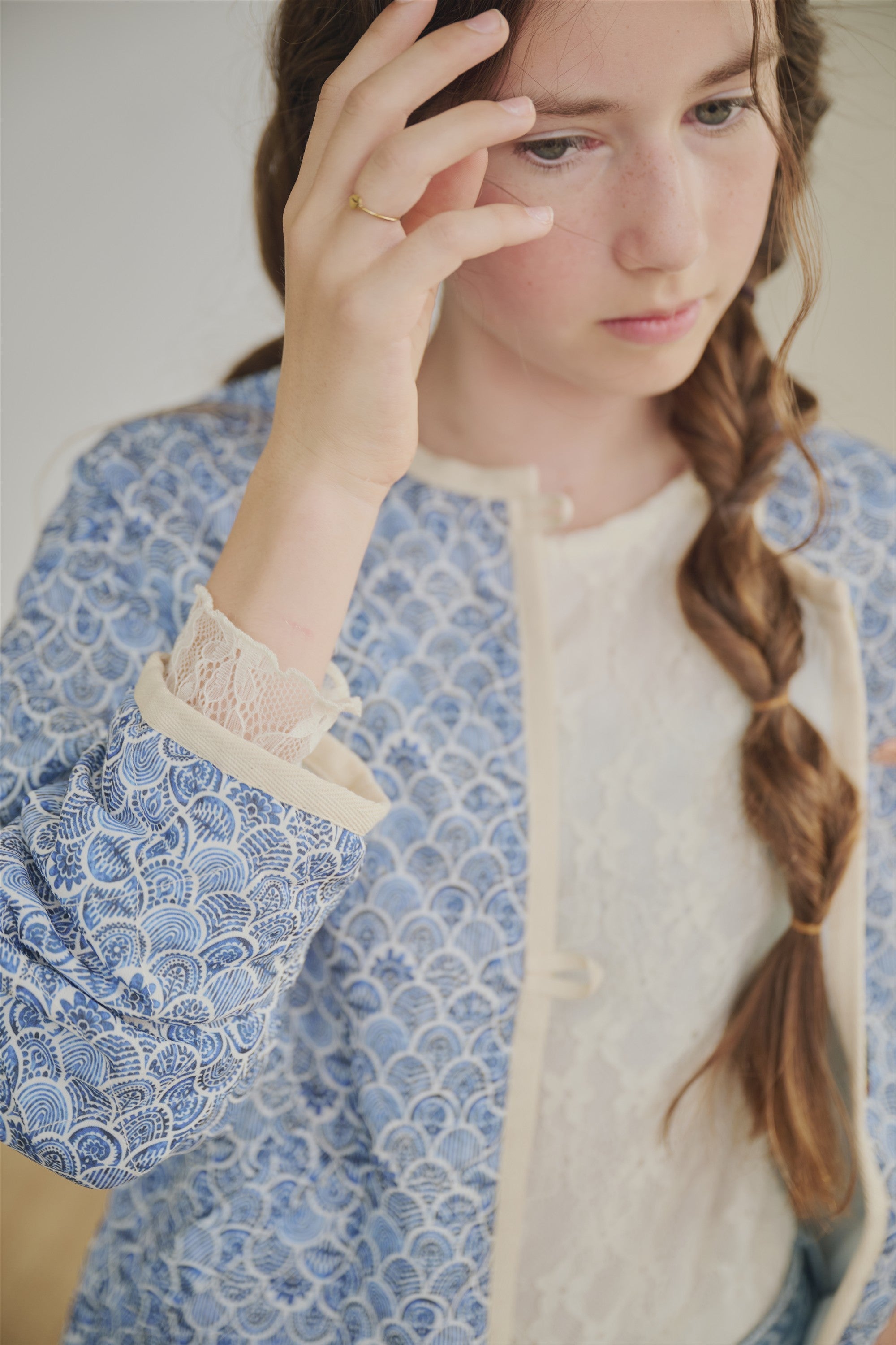 NoBell' Dimo Geprinte Dekenjas Blauw