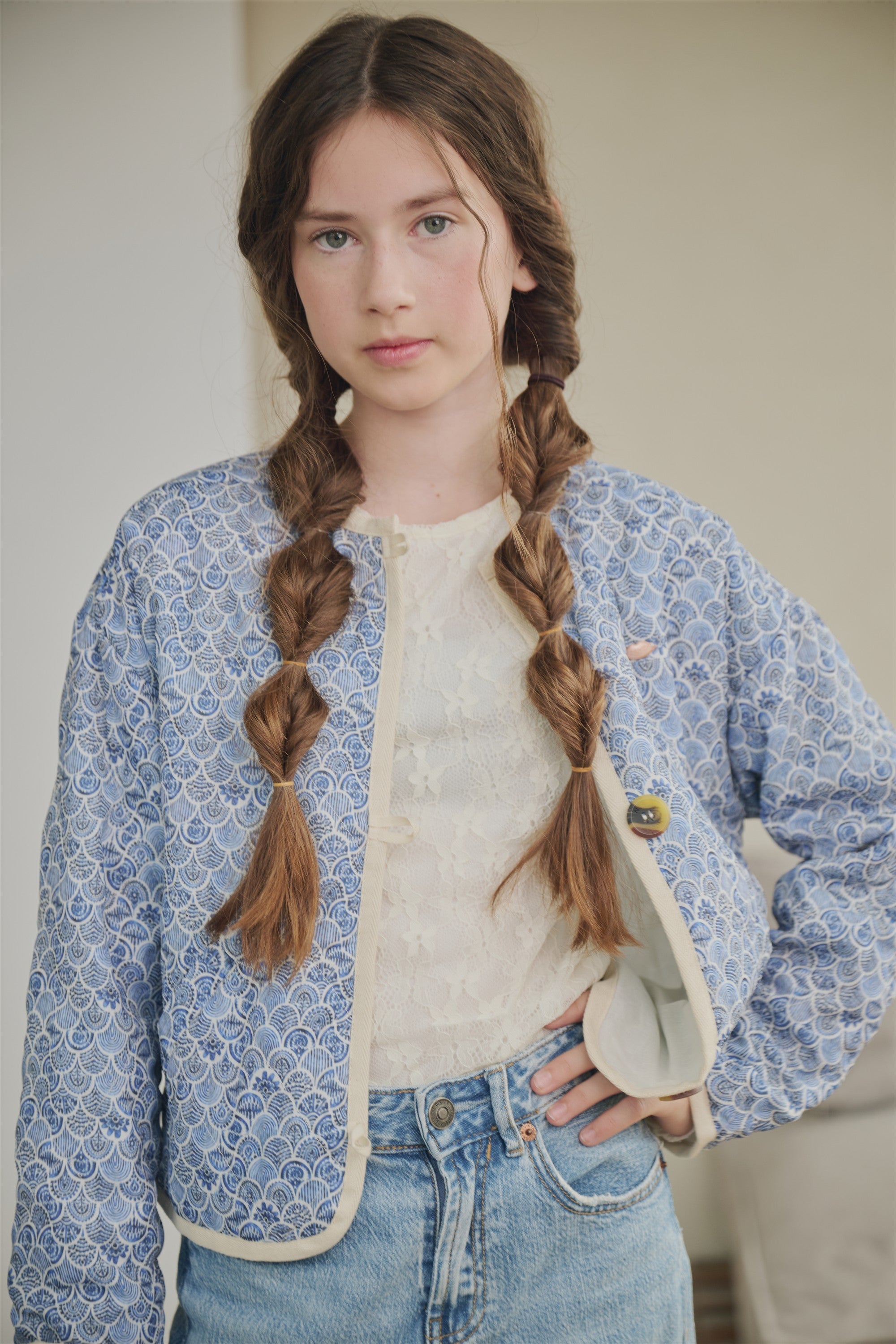 NoBell' Dimo Geprinte Dekenjas Blauw