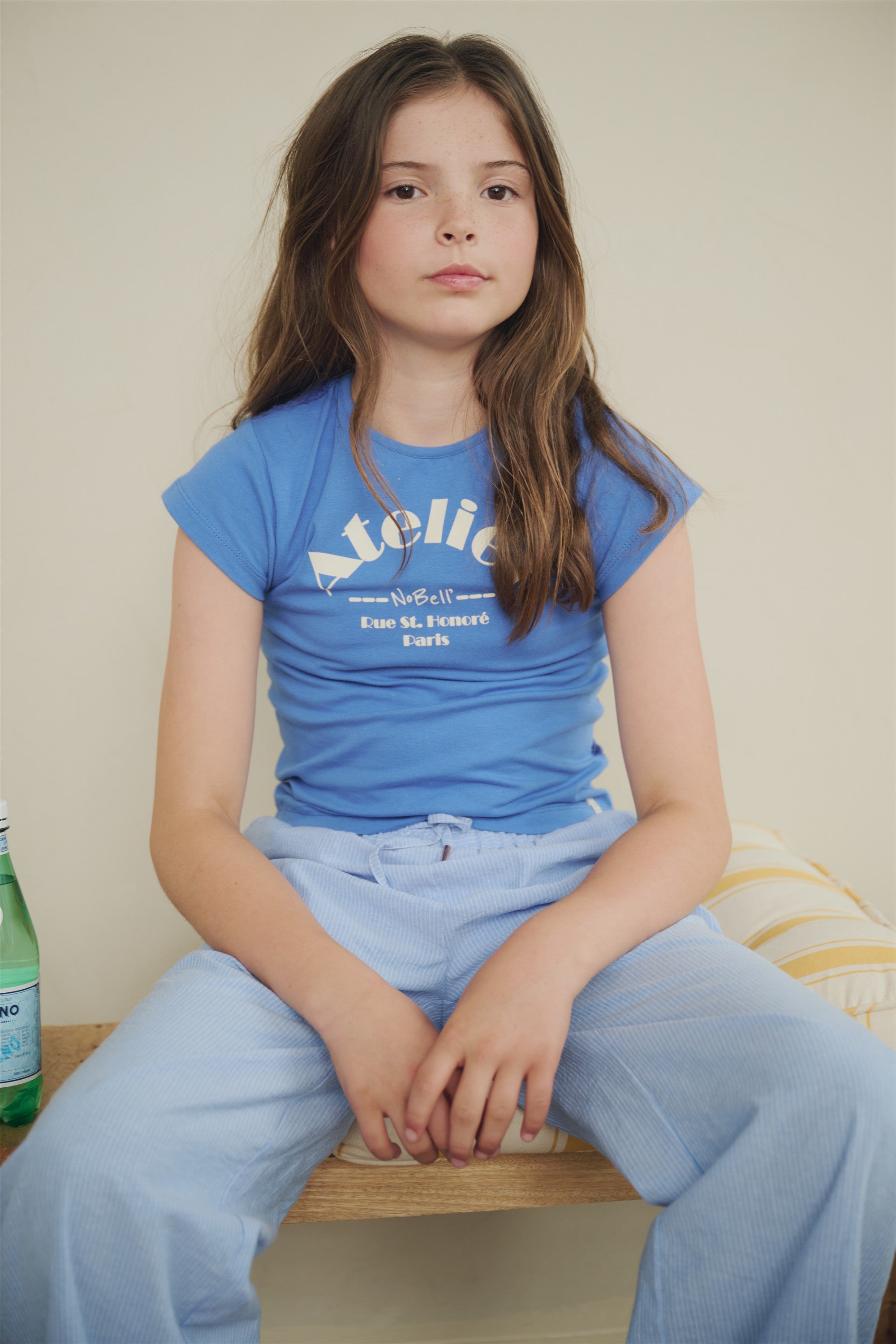 NoBell' Kit T-shirt 'Atelier' Print Blauw