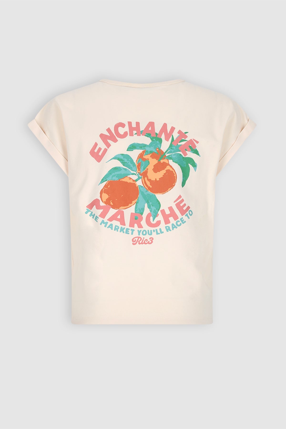 NoBell' Kasis T-Shirt met Enchante rugprint Ivoor