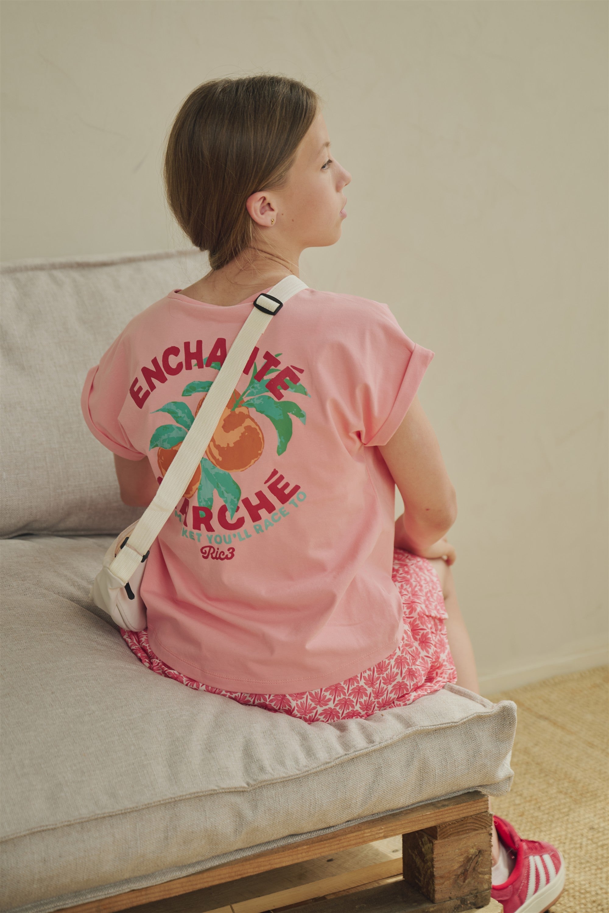 NoBell' Kasis T-Shirt met Enchante rugprint Roze