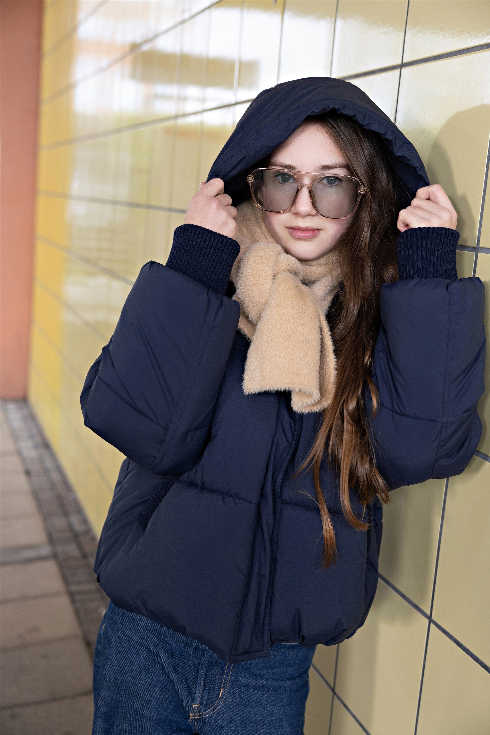 Nobell Badeau winterjas donkerblauw