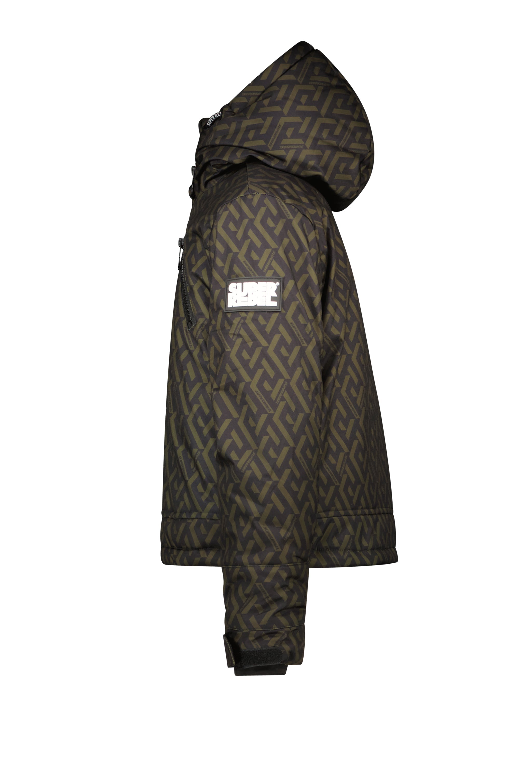 SuperRebel Chilly Ski Jacket Tekst Black/Army