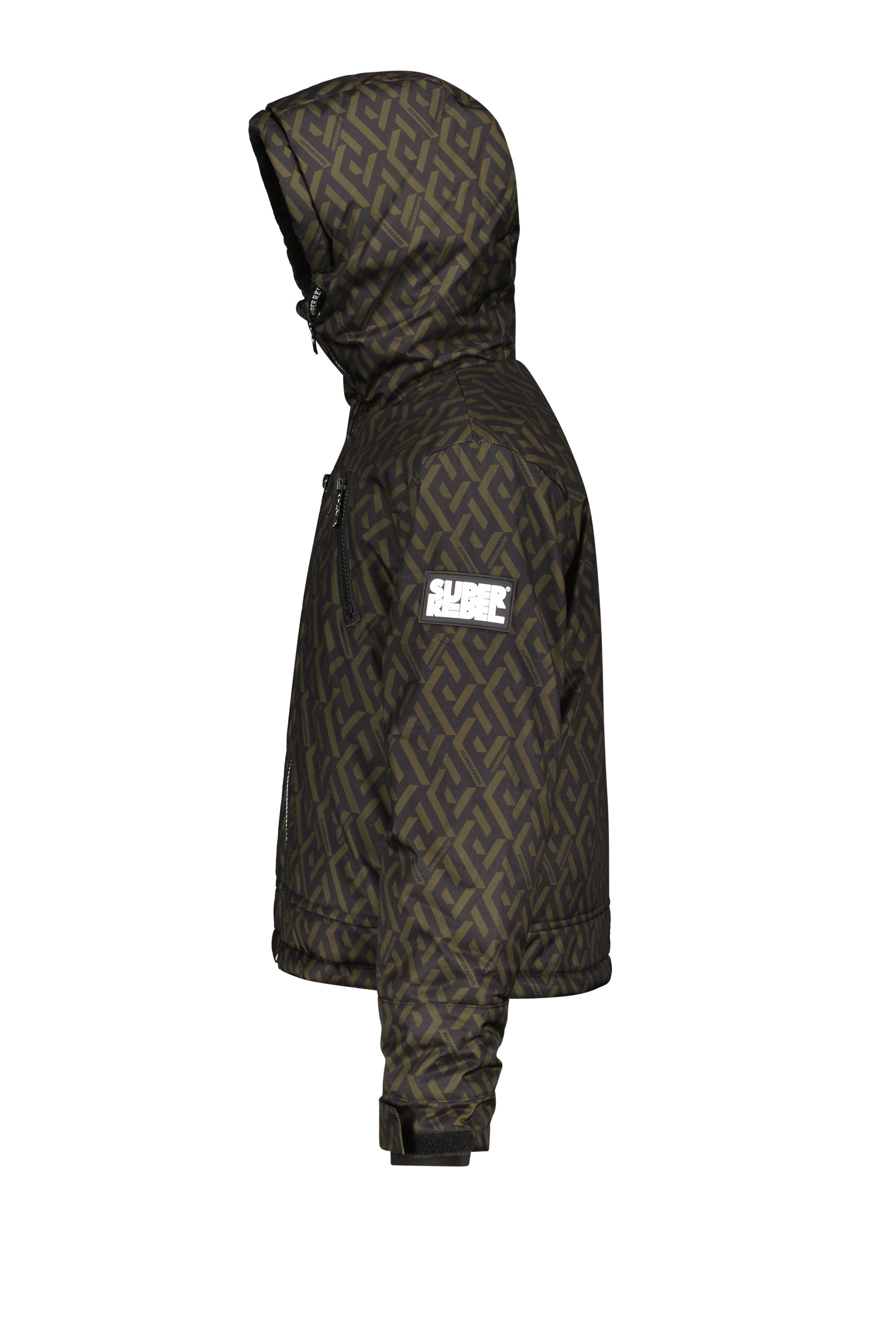 SuperRebel Chilly Ski Jacket Tekst Black/Army