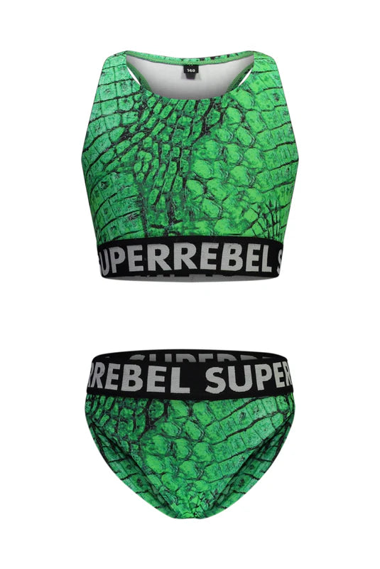 SuperRebel Carmel Croco Fluo Green
