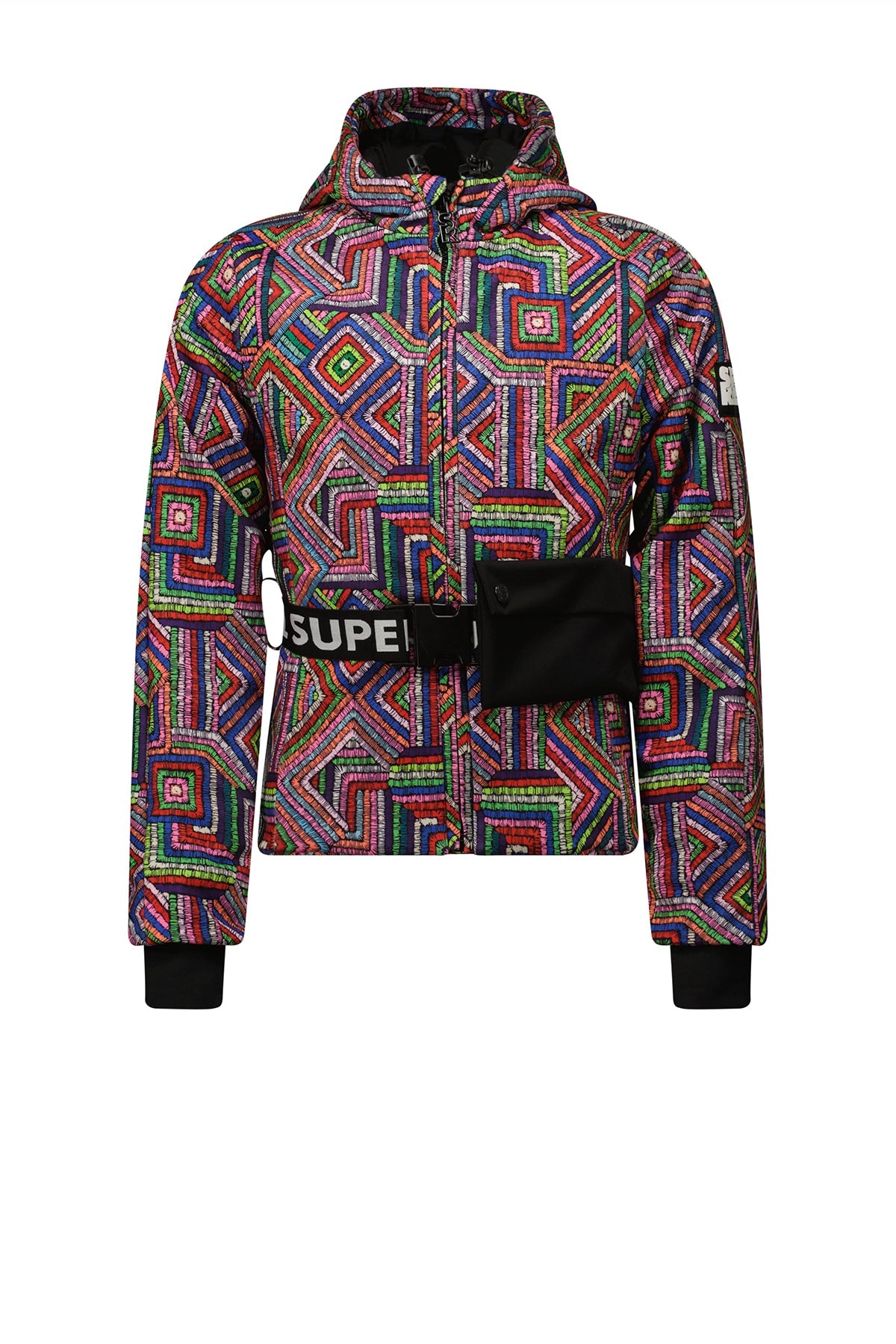 SuperRebel Spumy Girls Outdoor Softshell Jacket Purple Aop