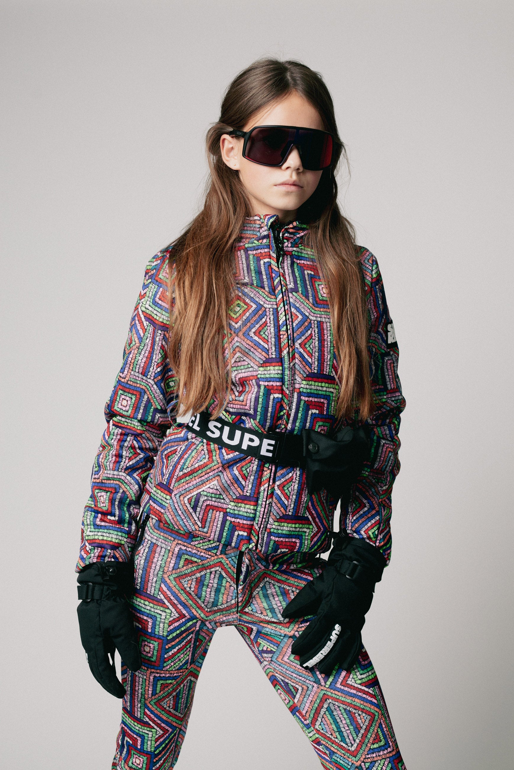 SuperRebel Spumy Girls Outdoor Softshell Jacket Purple Aop