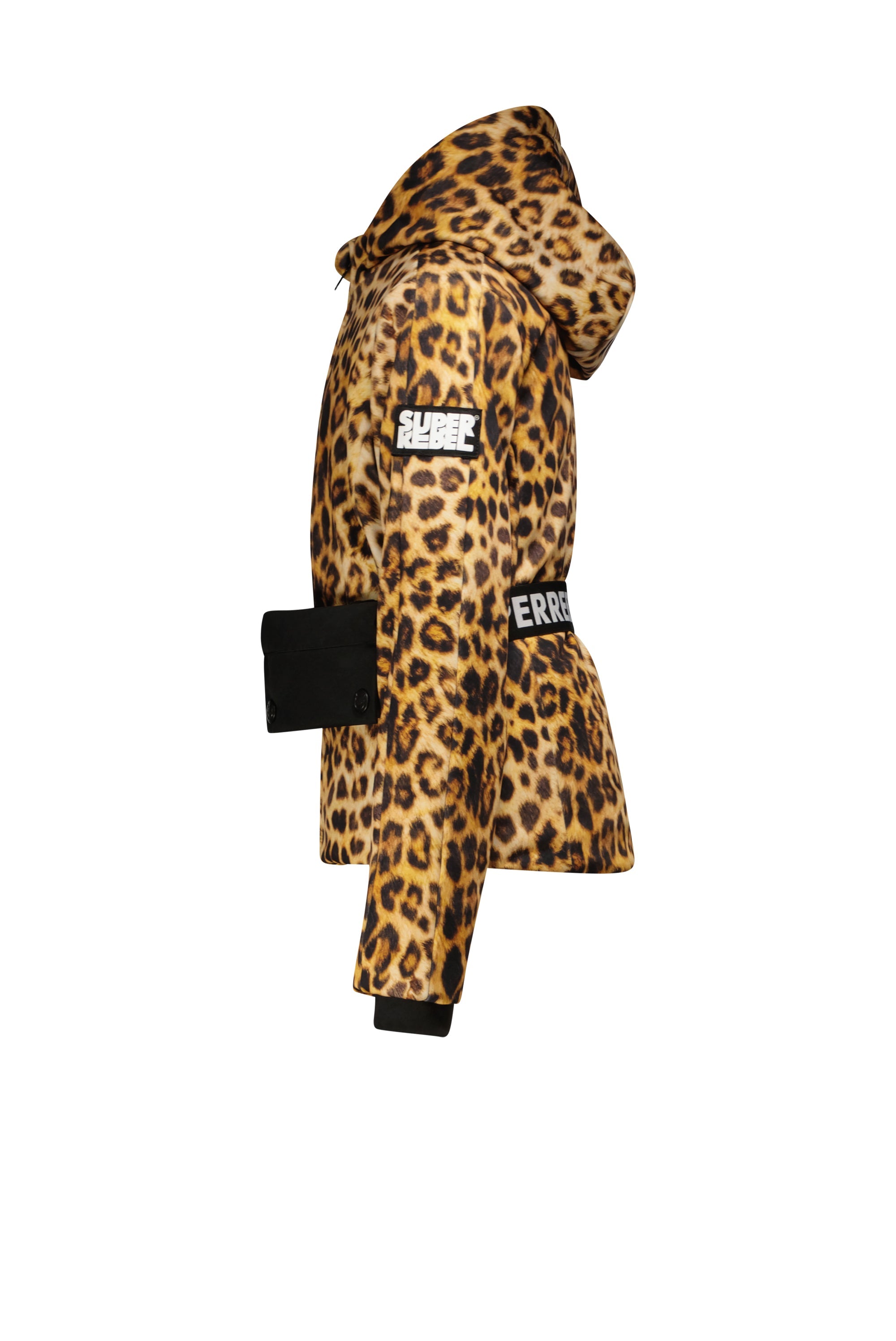 SuperRebel Spumy Girls Outdoor Softshell Jacket Leopard Aop