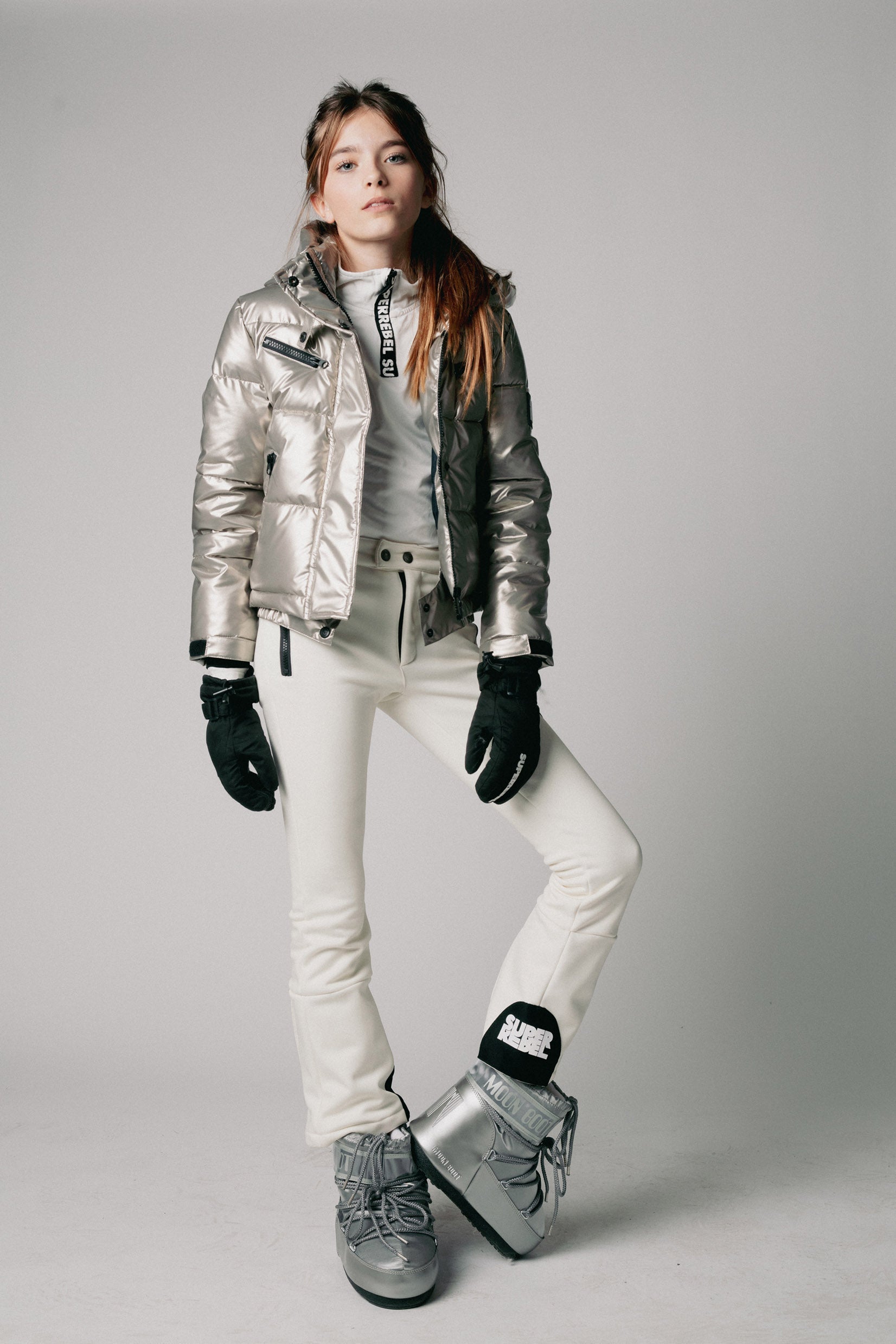 SuperRebel Spicy Girls Hooded Ski Jacket Silver