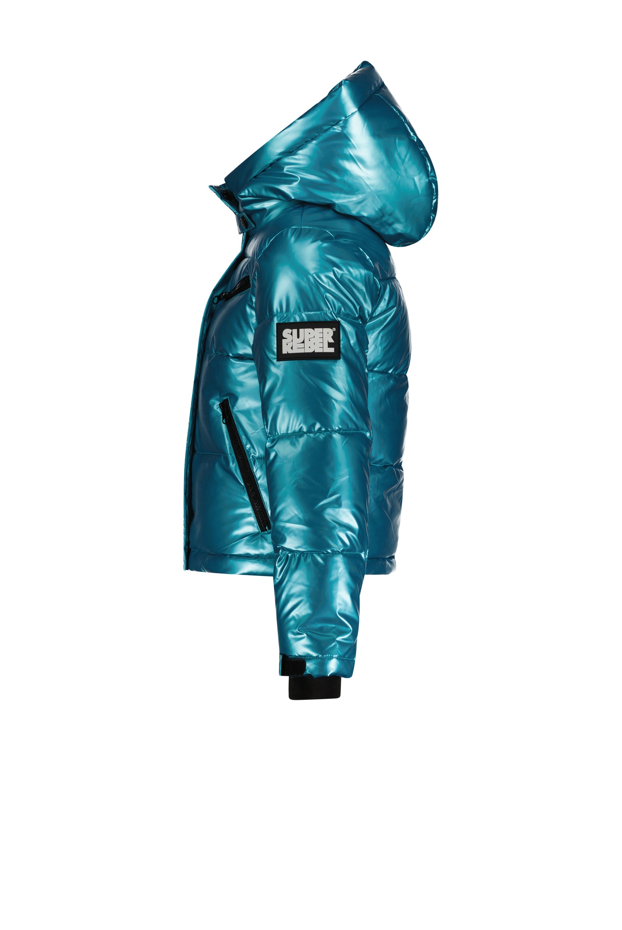 SuperRebel Spicy Girls Hooded Ski Jacket Blue Metallic