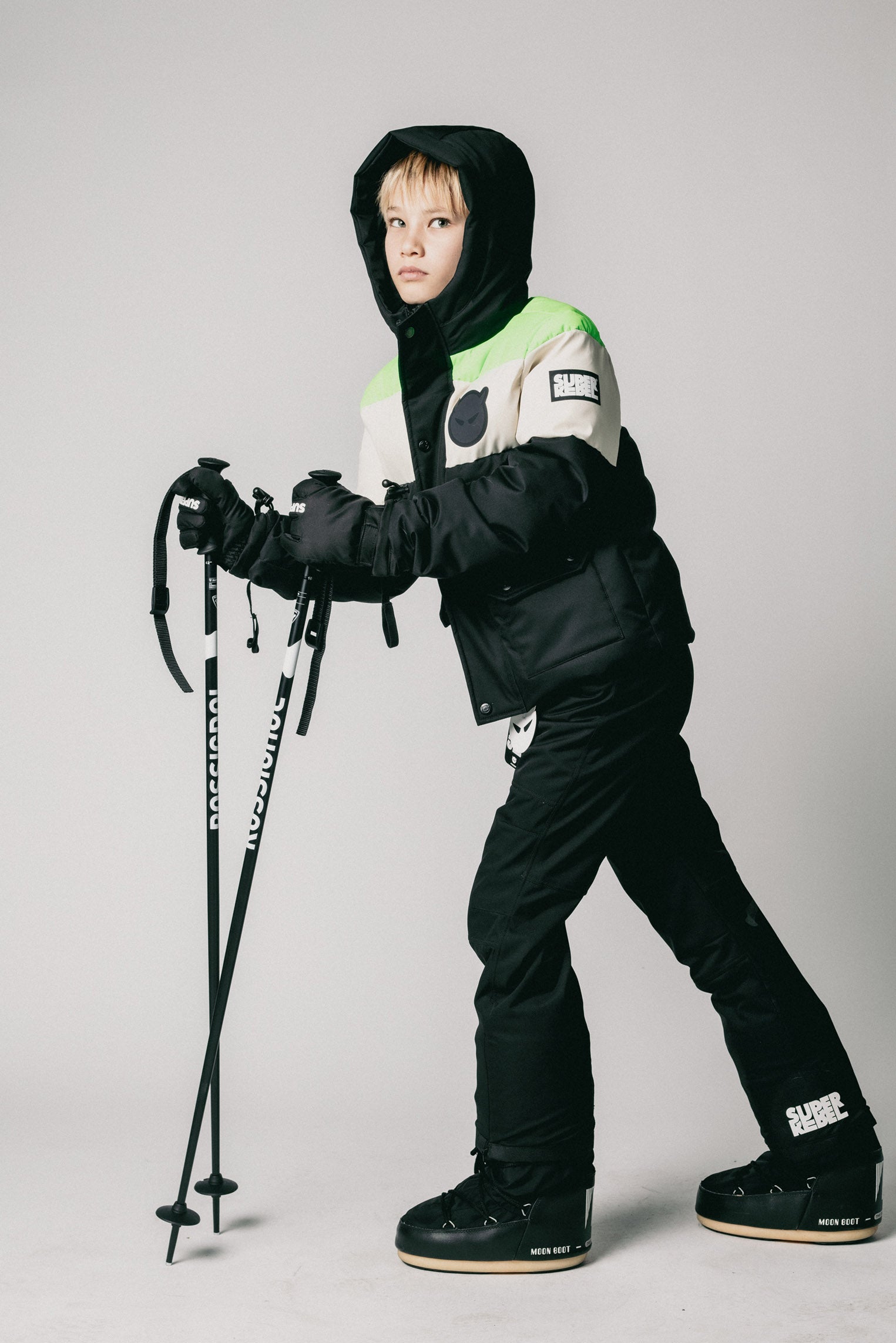 SuperRebel Bobb Boys Winter Jacket Colorblock Black