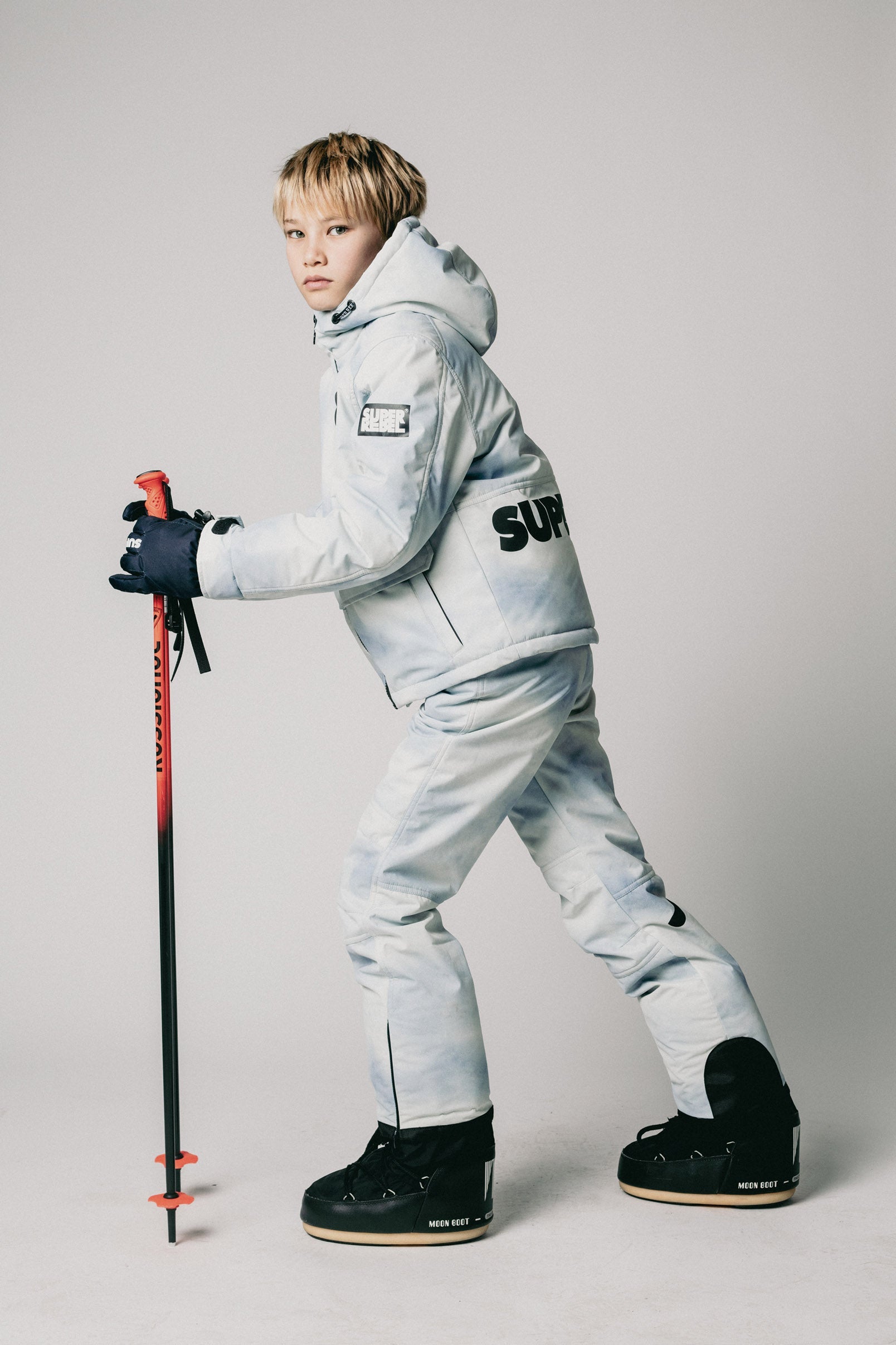 SuperRebel Space Ski Twill Jacket Blue Aop