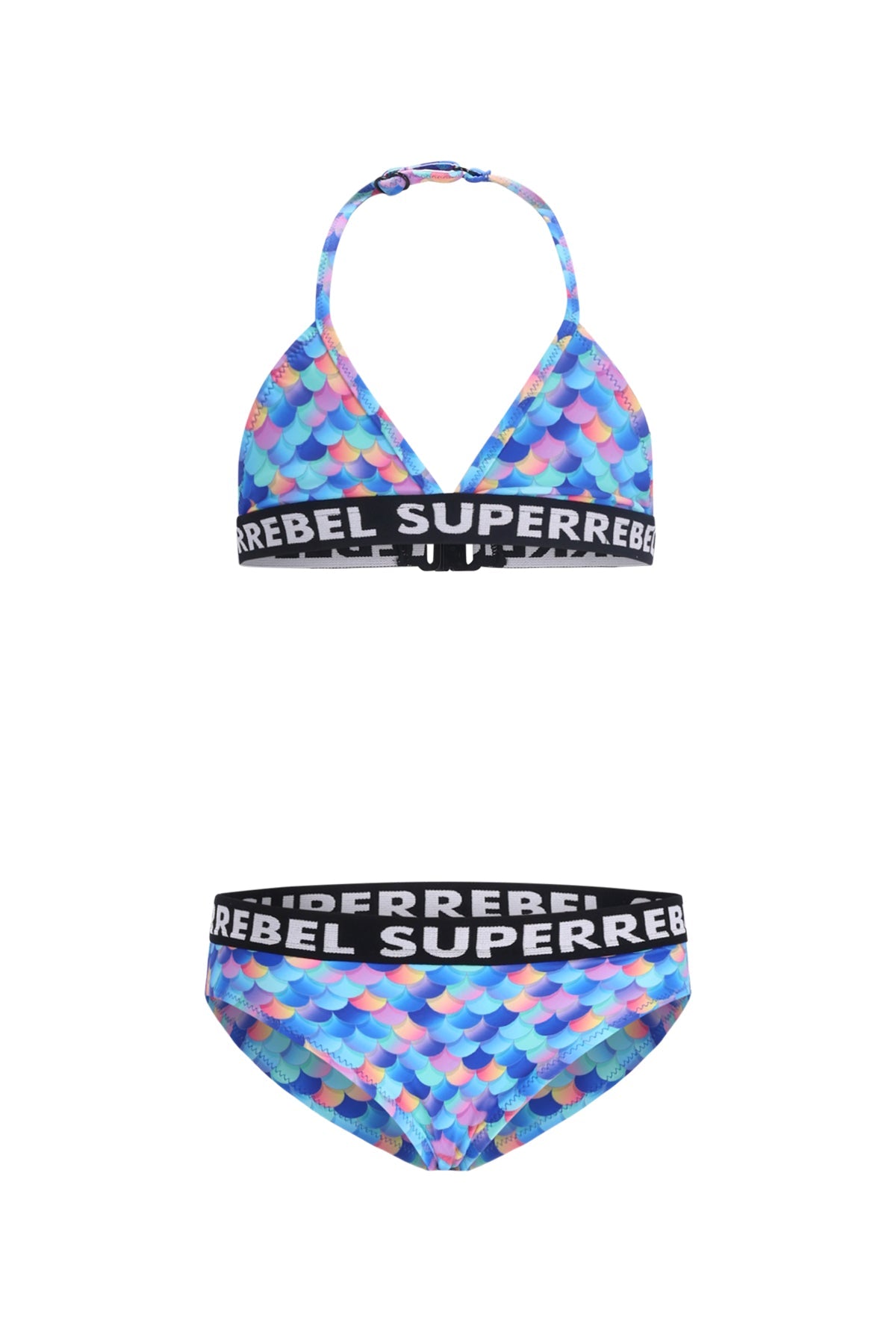 Isla Triangle Bikini Mermaid Alloverprint Blue