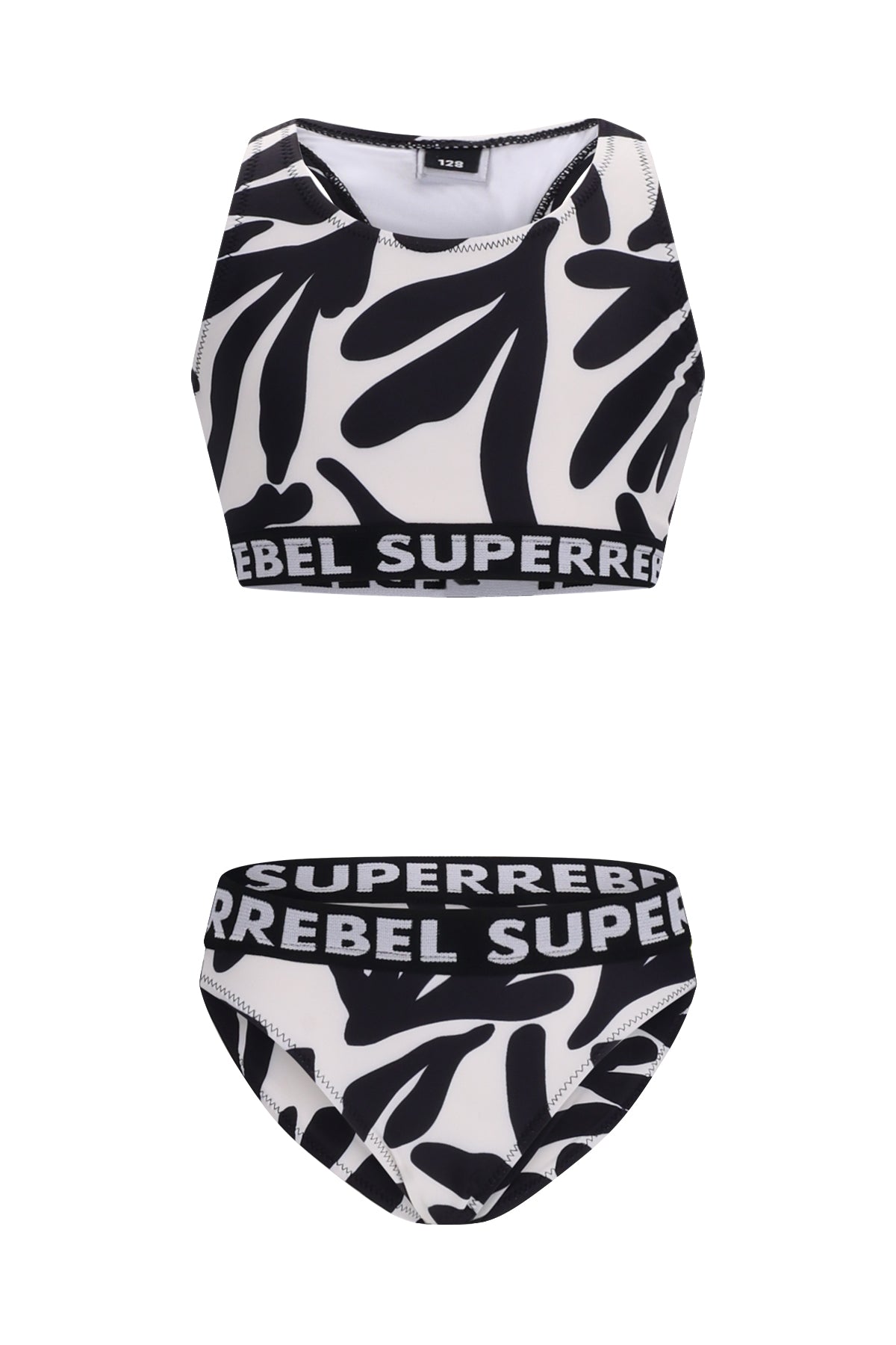 Carmel Tanktop Bikini Coral Alloverprint Black/White