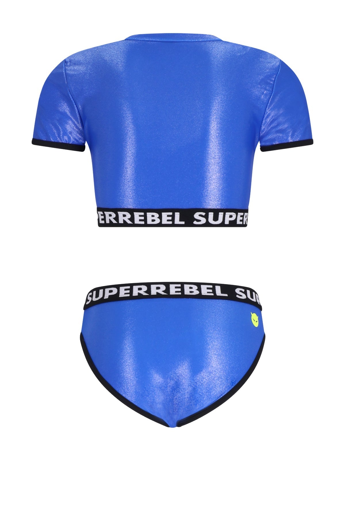 Crop Top Bikini Metallic Blue
