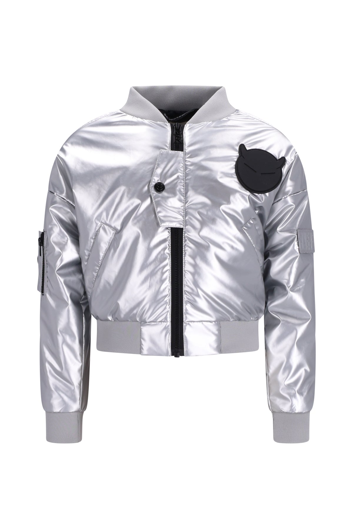 Bomber Summer Jacket Metallic Silver
