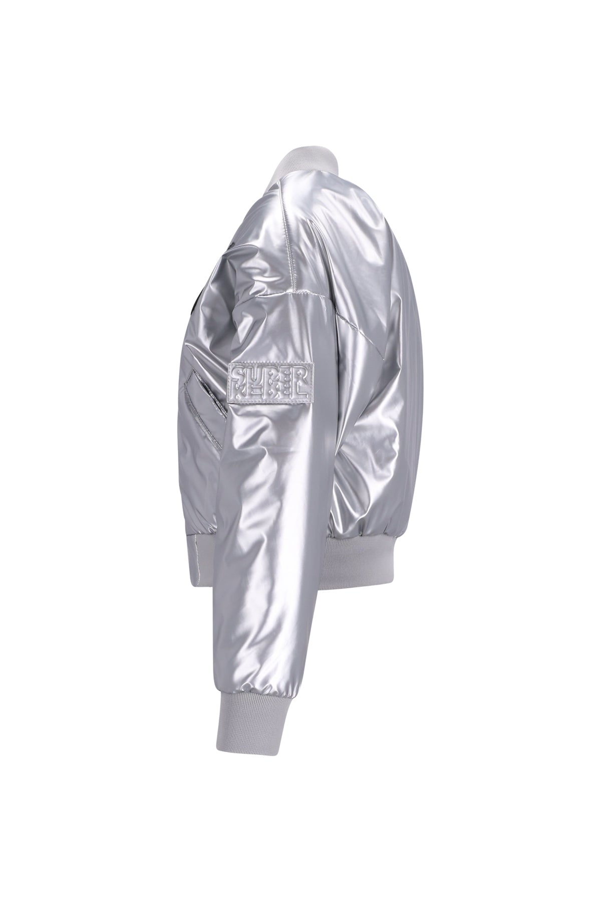Bomber Summer Jacket Metallic Silver