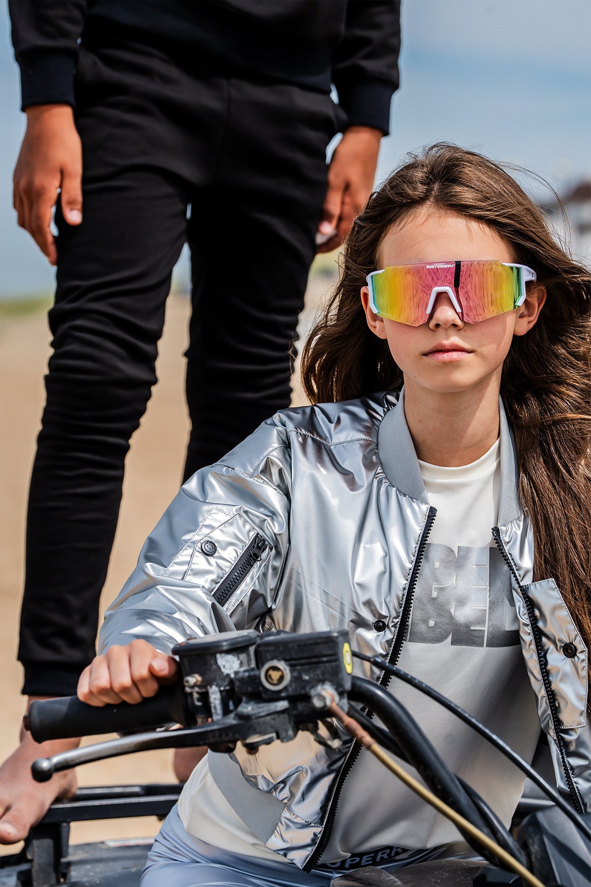 Bomber Summer Jacket Metallic Silver