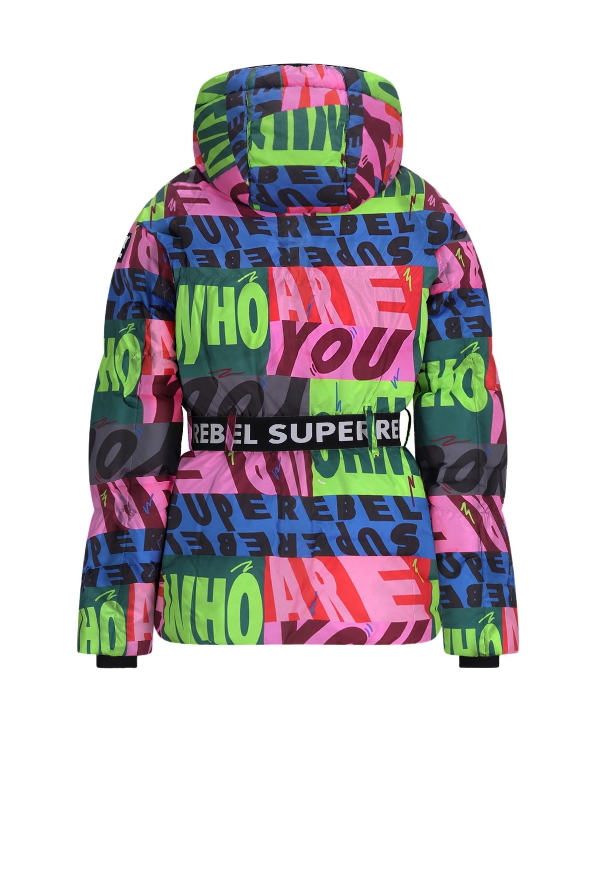 SuperRebel PUFF ski-jas met capuchon multicolor