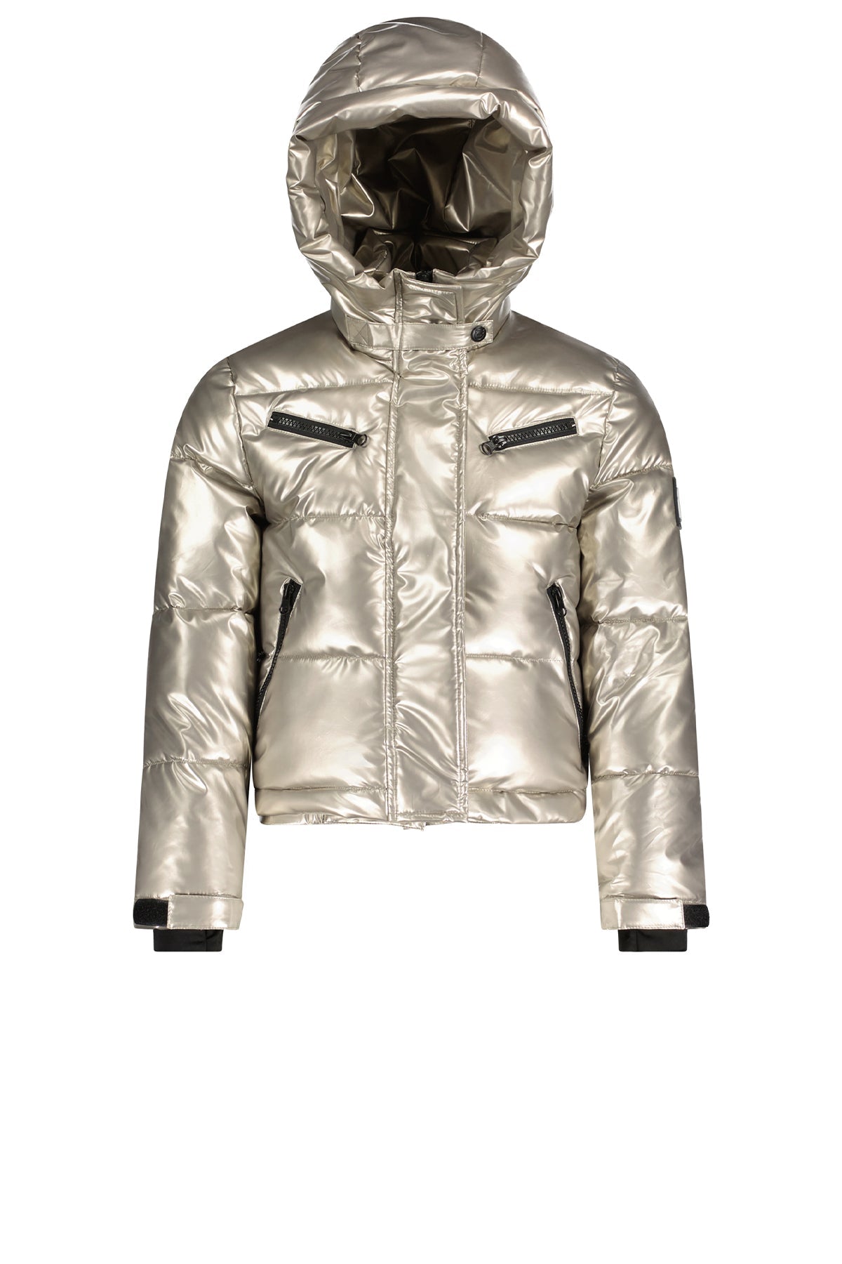 SuperRebel SPICY metallic ski-jas met capuchon ivoor