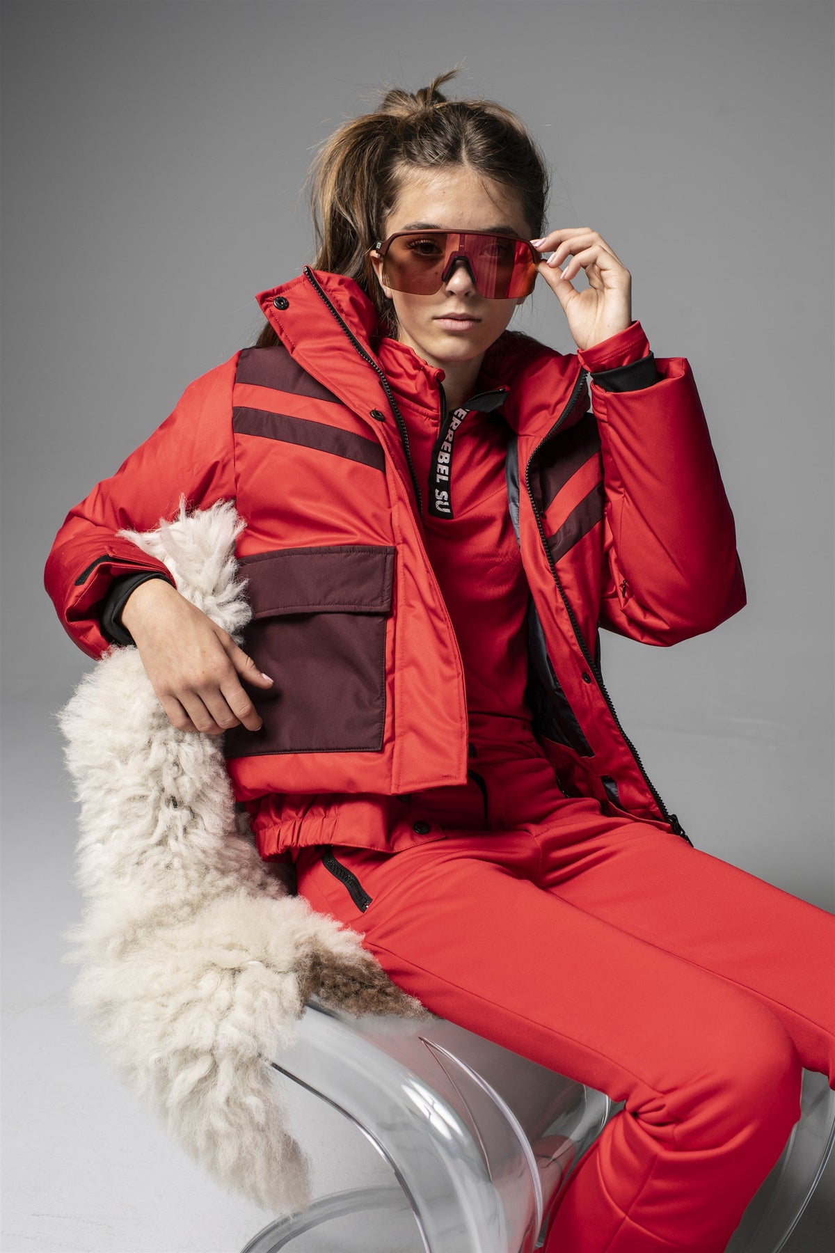 CELI Colorblock Ski Jacket Red