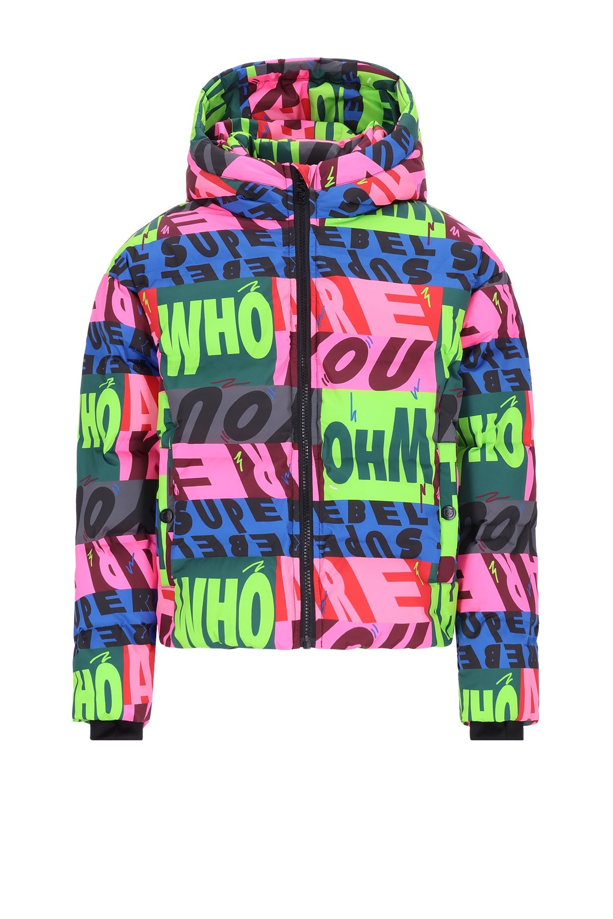 BELLA Oversized Printed Hooded Ski Jacket Multicolor