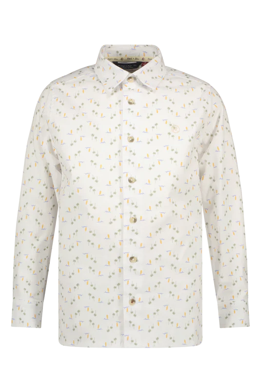Red&Blu Oliver overhemd fun palm ao print