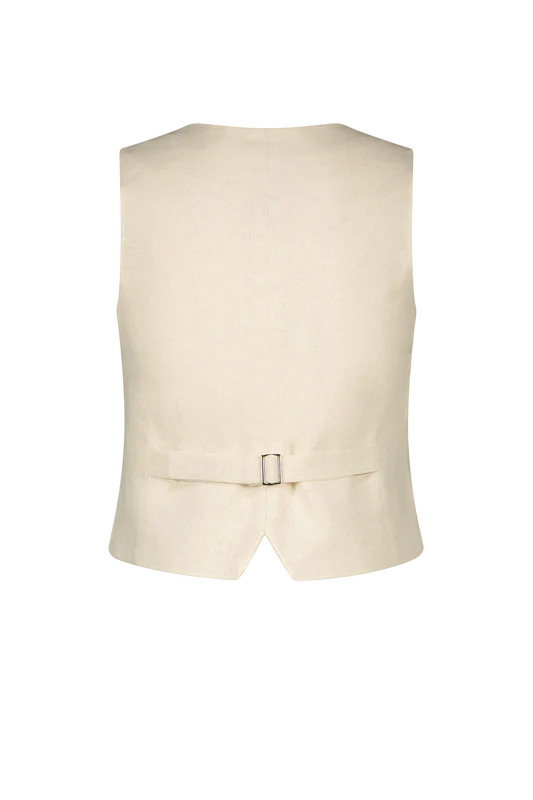 Red&Blu Gabe Gilet 4 buttons natural linnen