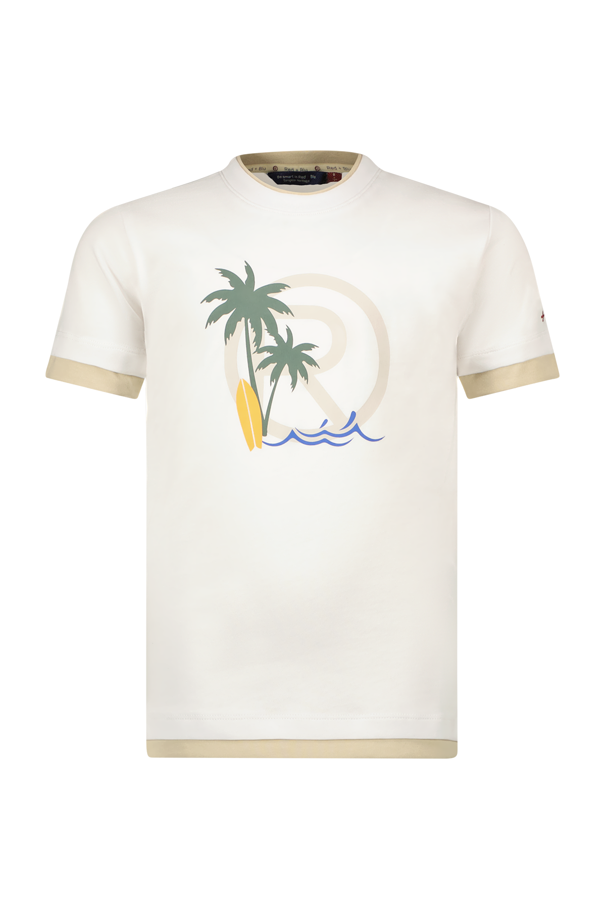 Pablo Wit T-Shirt Met Palmtree Print