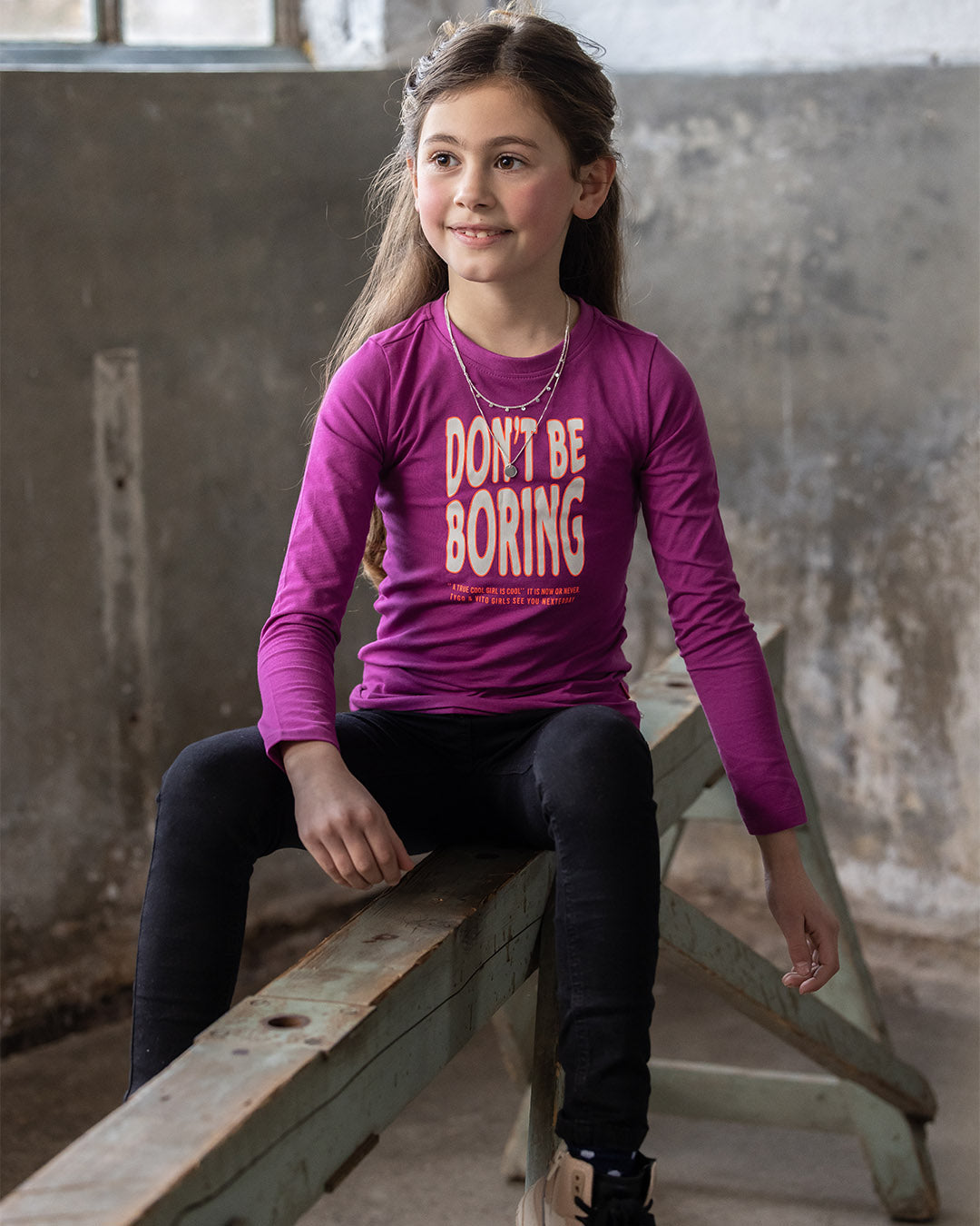 T-Shirt Lange Mouw Linde Beetroot Purple - TYGO&vito