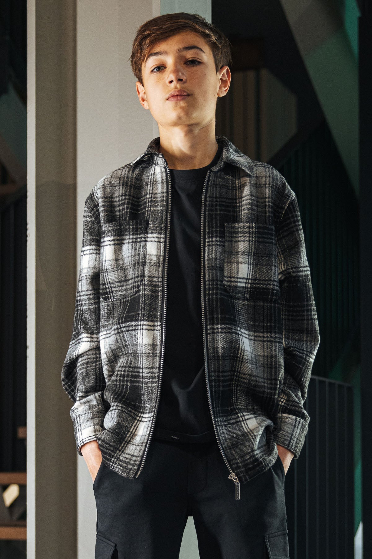 TYGO & vito Overshirt Teddy Zwart