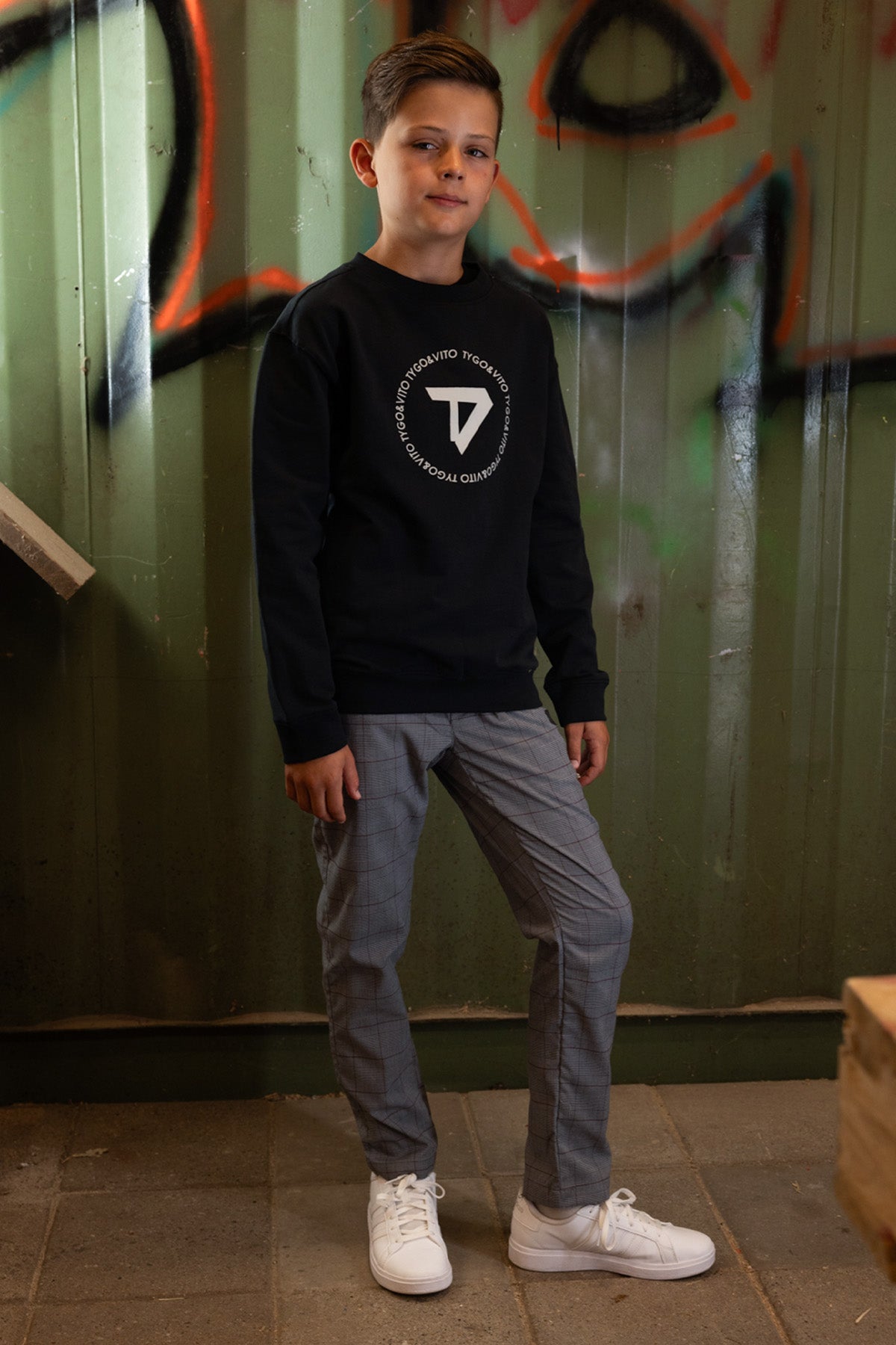 TYGO & vito Pants Jeric Ruit Grijs