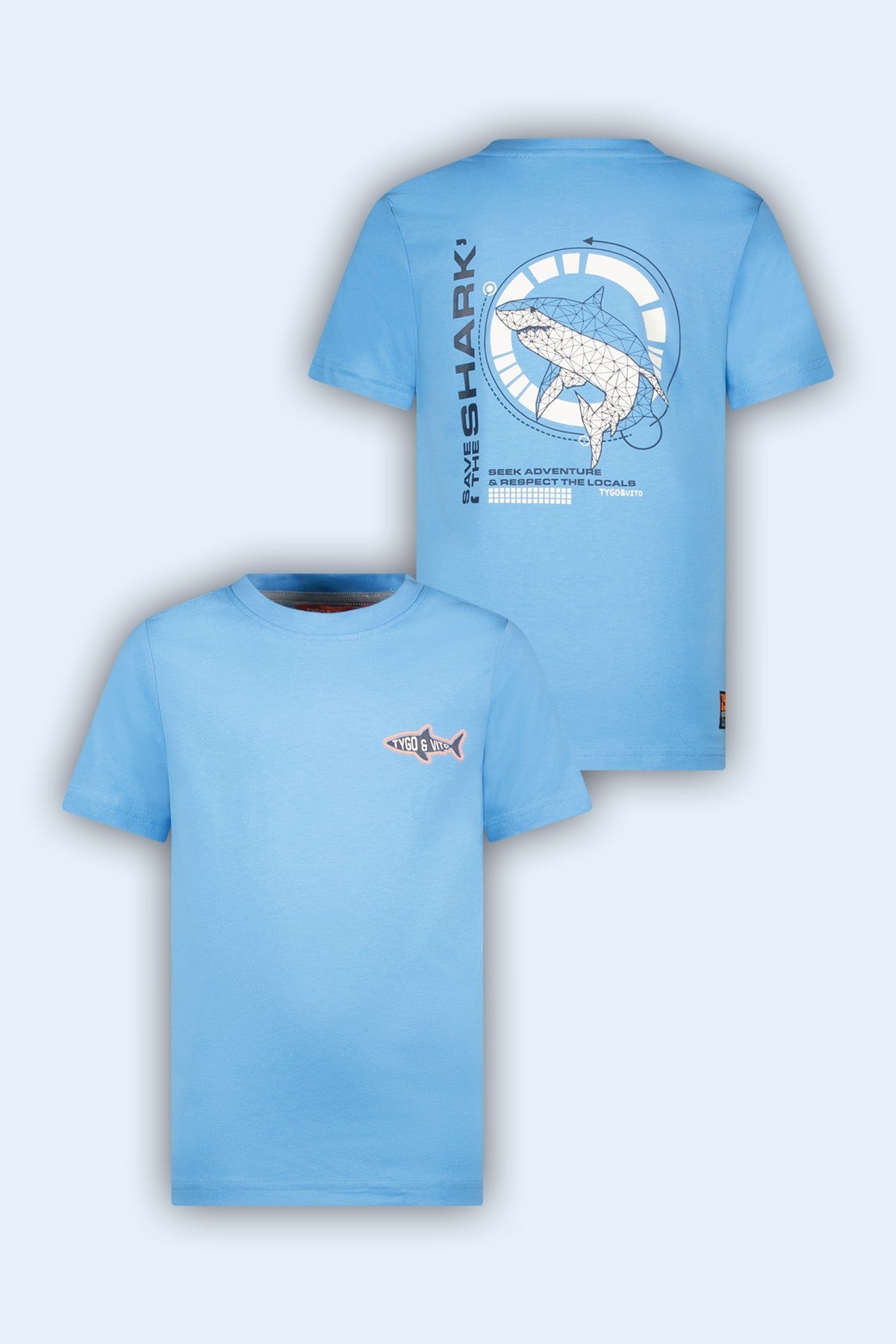 TYGO & vito T-shirt Dylan Licht Blauw