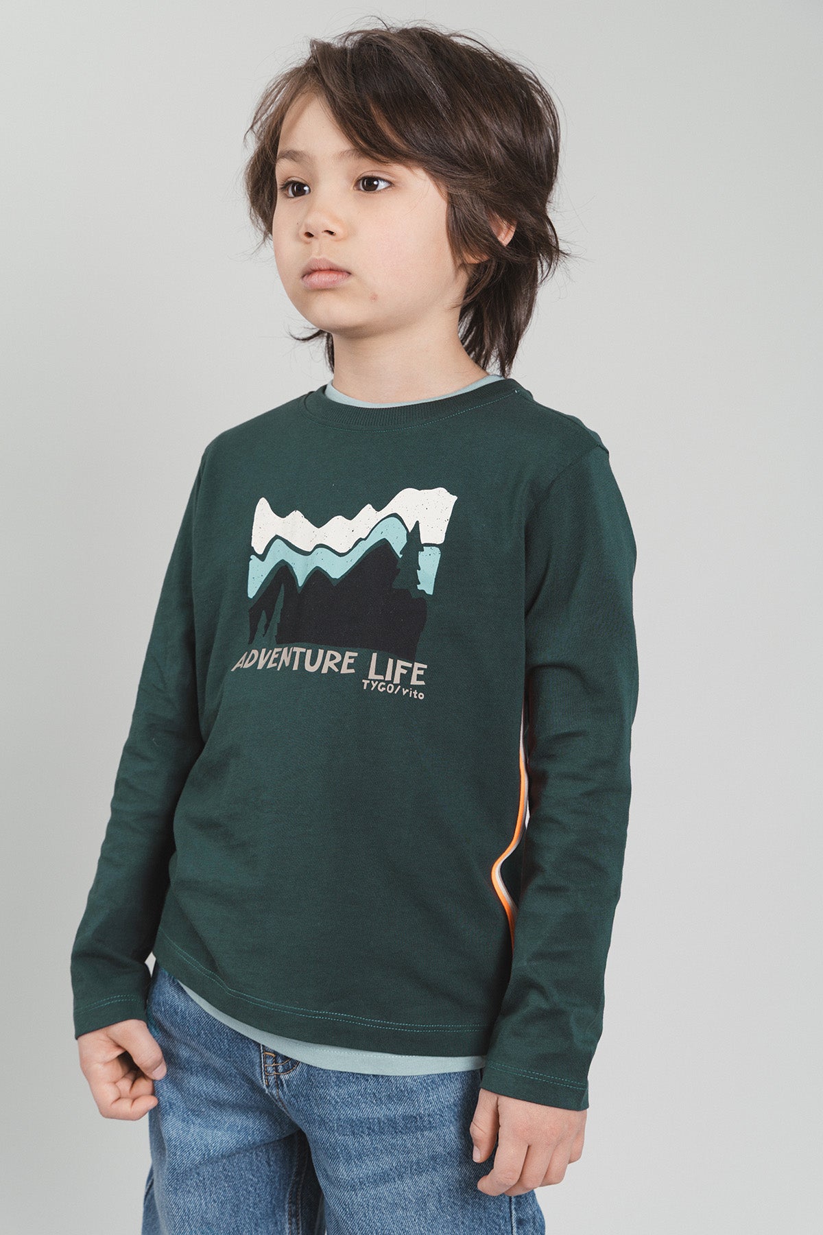 TYGO&vito Longsleeve Mason Donkergroen