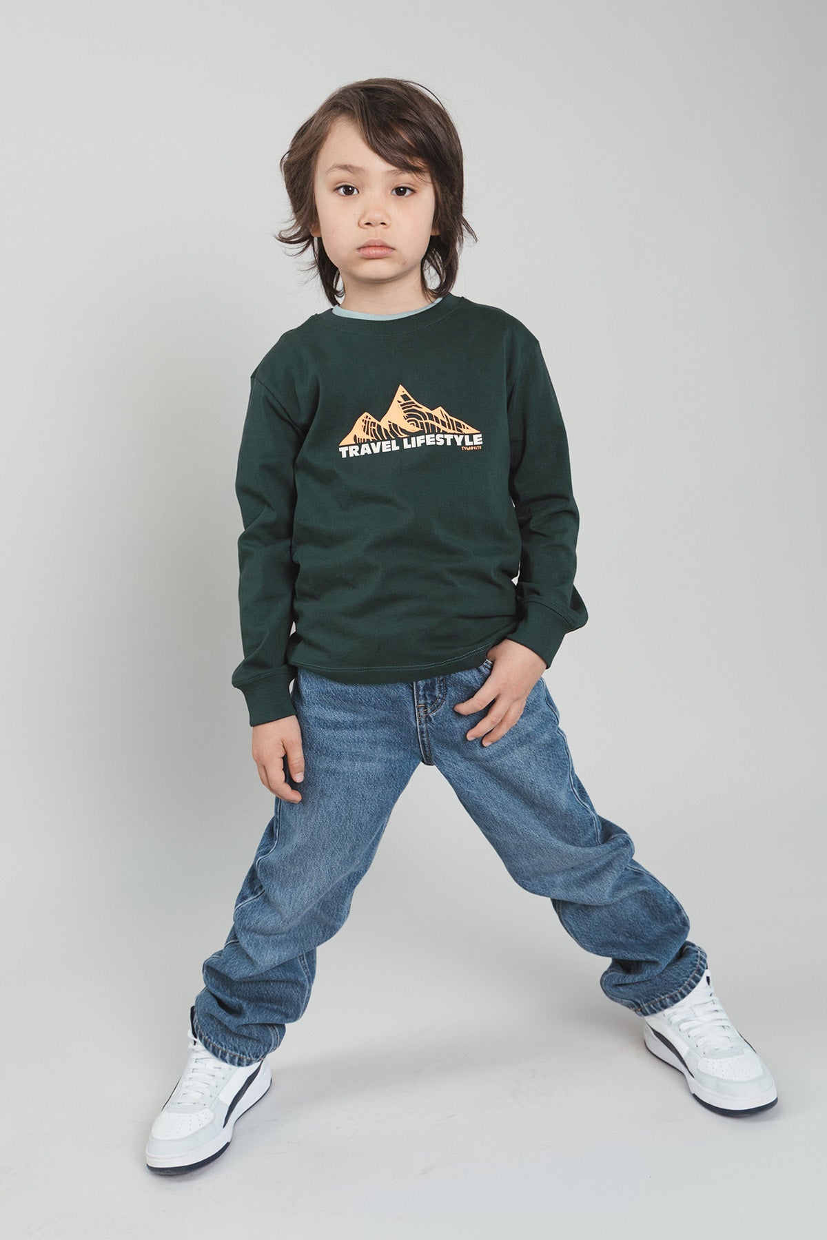 TYGO&vito Longsleeve Mojo oversized fit Donkergroen