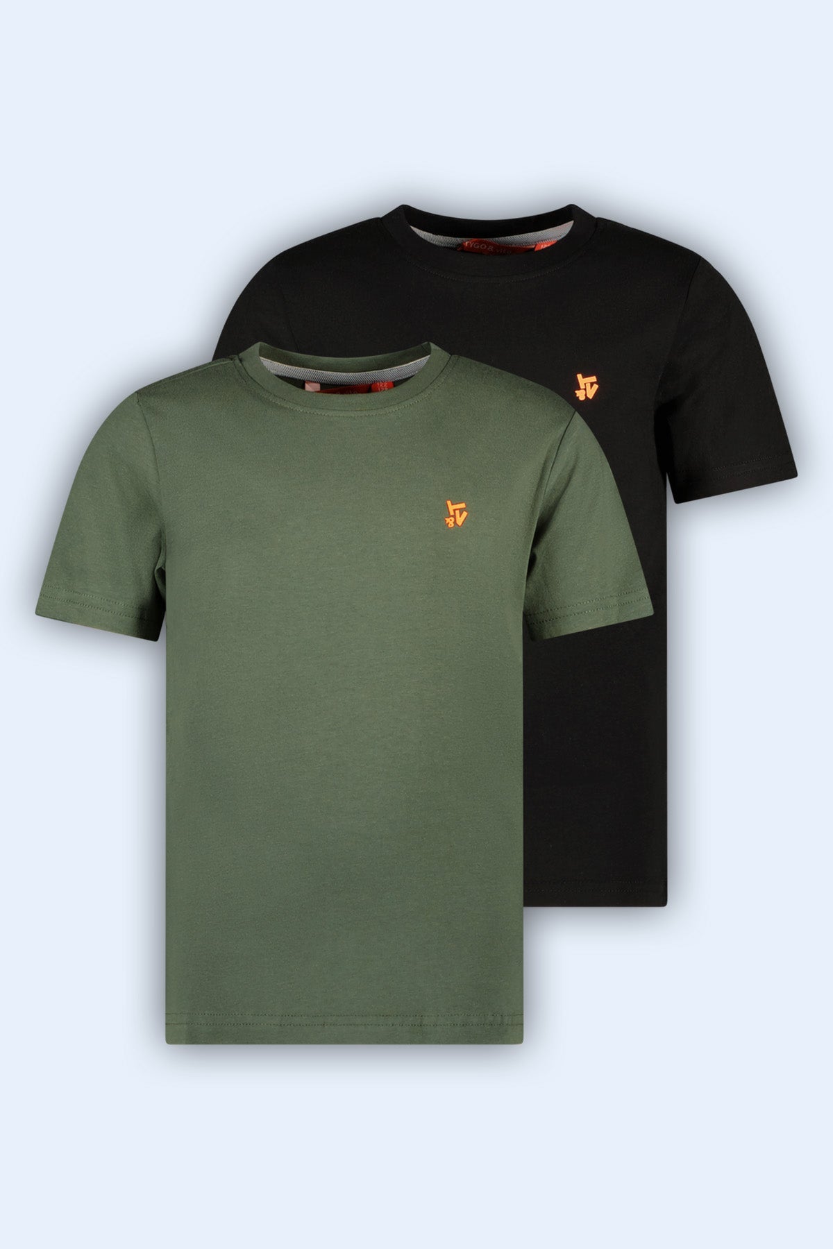 TYGO & vito 2er-Pack T-Shirt Stan Schwarz-Thymiangrün