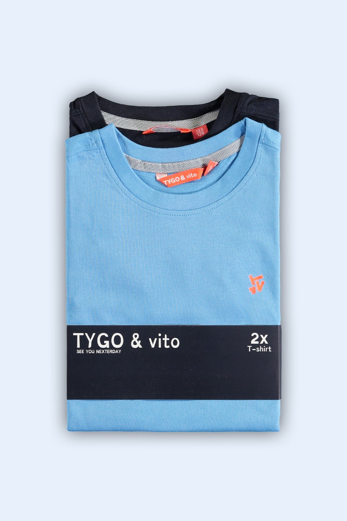 TYGO & vito 2-Pack T-shirt Stan Navy-Licht Blauw