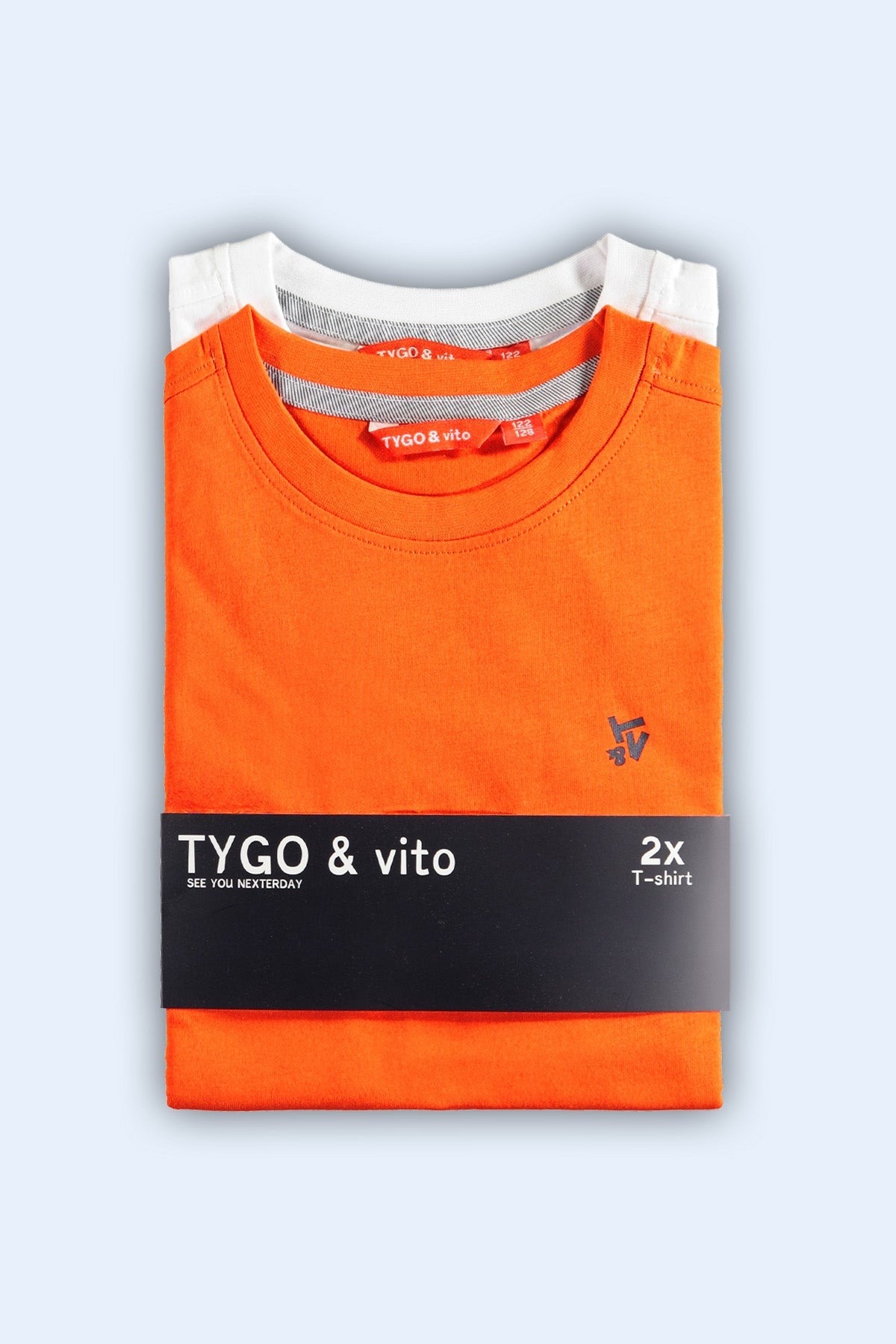 TYGO & vito 2-Pack T-shirt Stan Oranje-Wit