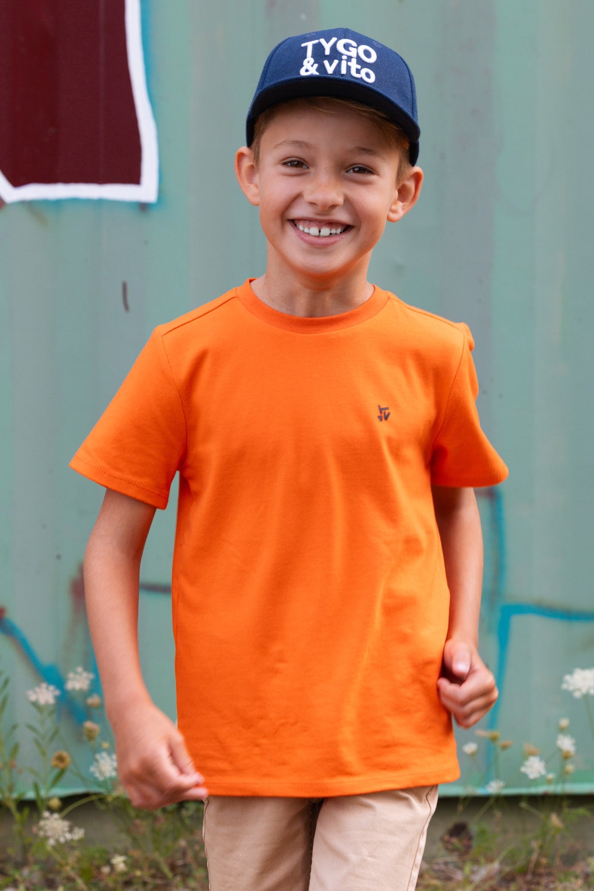 TYGO & vito 2-Pack T-shirt Stan Oranje-Wit