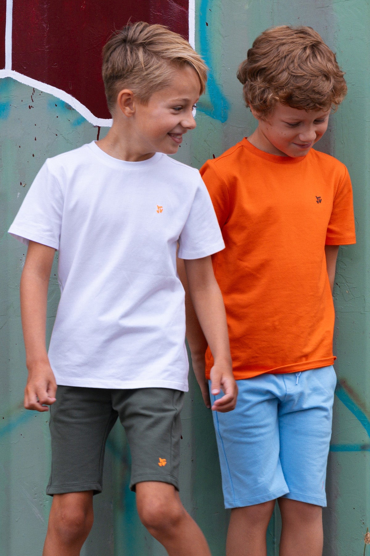 TYGO & vito 2er-Pack T-Shirt Stan Orange-Weiß
