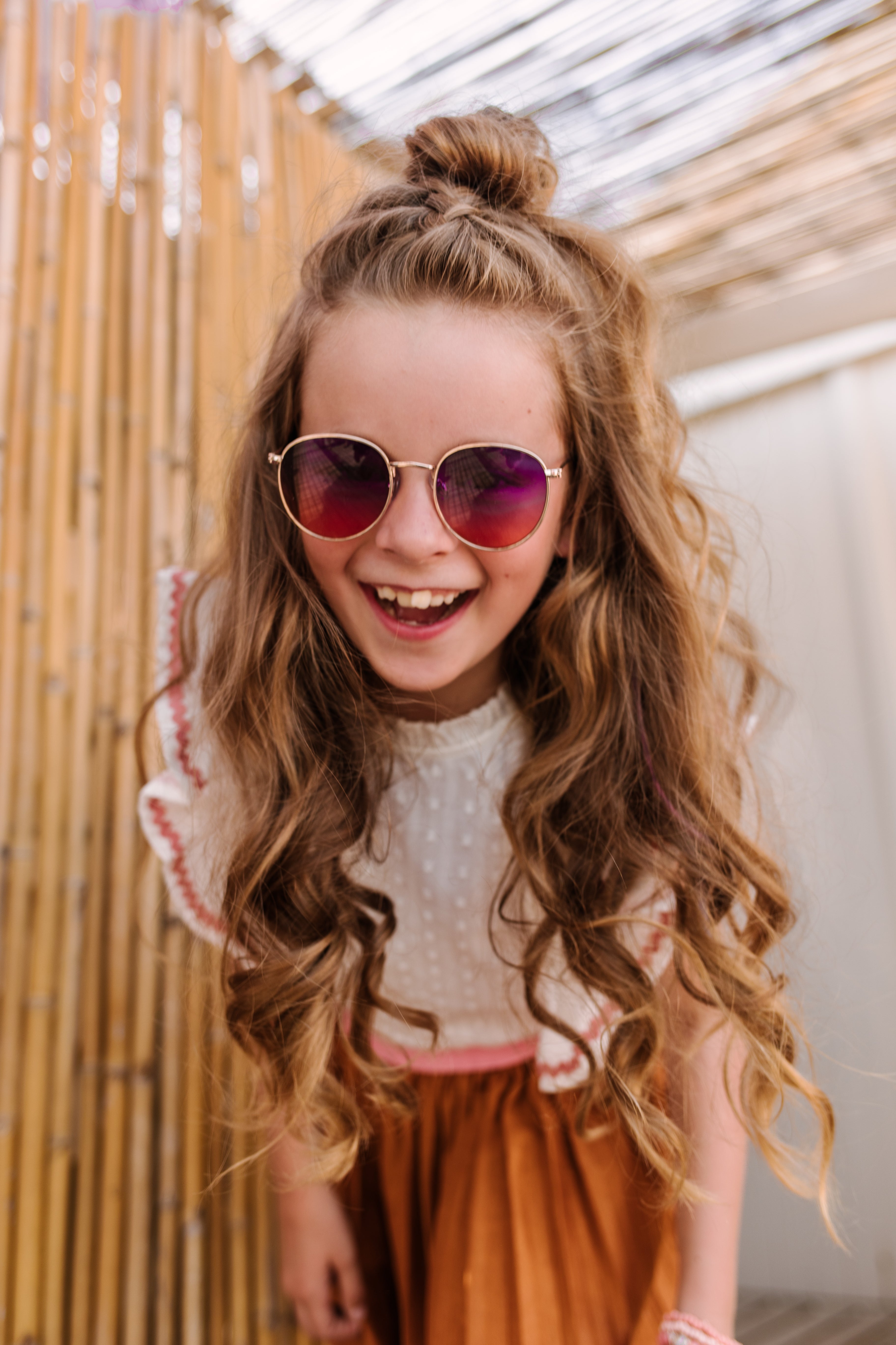 B.Nosy Girls Blouse W/ 2 Big Vertical Ruffles