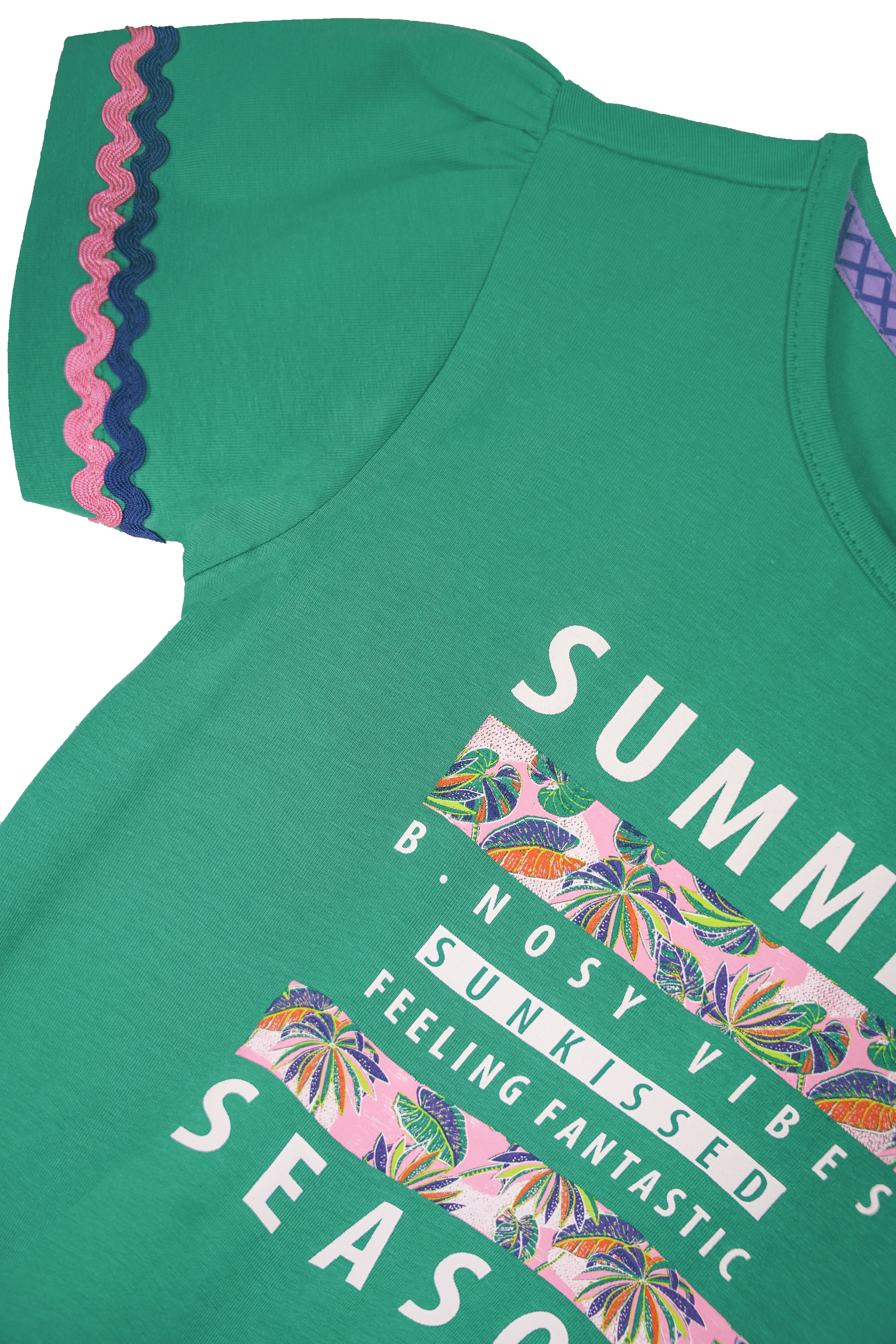 B.Nosy Girls Shirt W/ Print. Tape At Sleeve